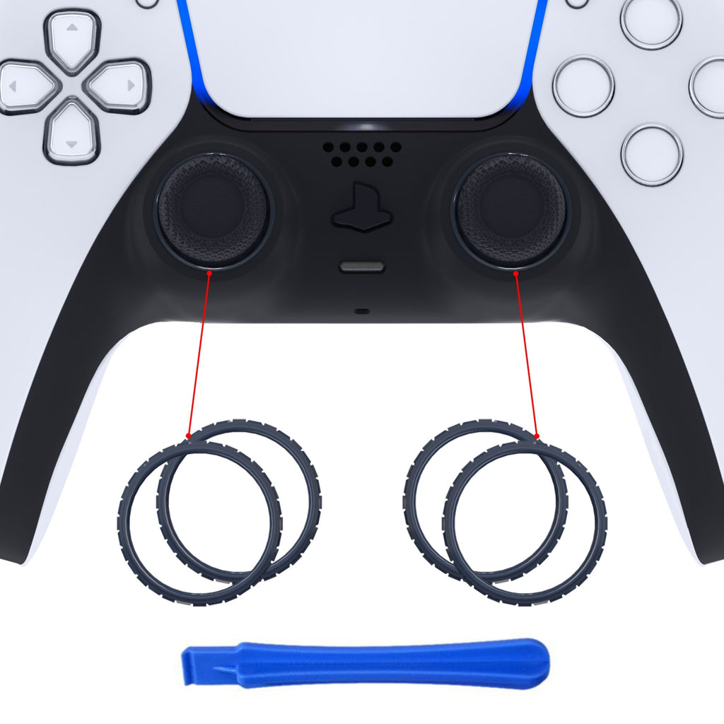 eXtremeRate Custom Replacement Accent Rings for PS5 Controller - Midnight Blue eXtremeRate