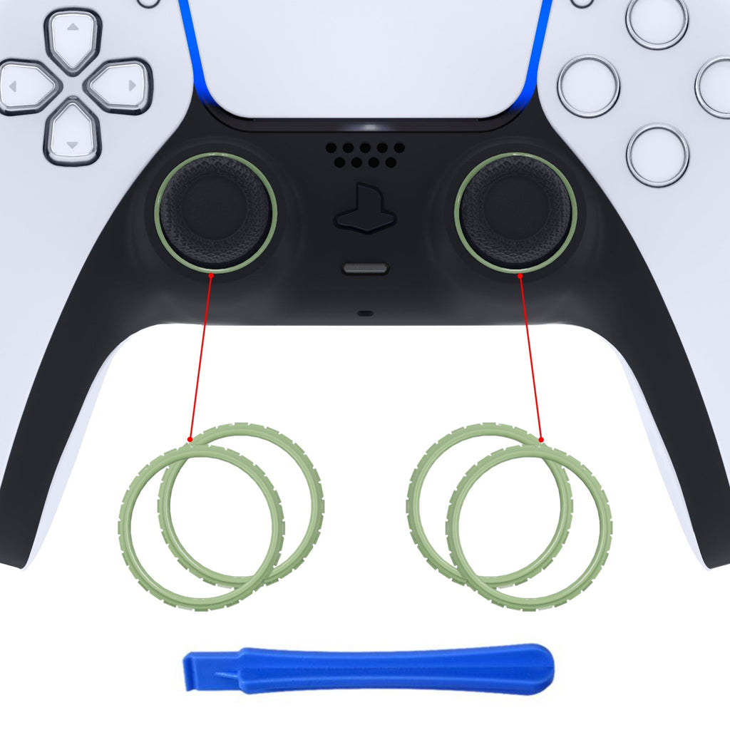 eXtremeRate Custom Replacement Accent Rings for PS5 Controller - Matcha Green eXtremeRate