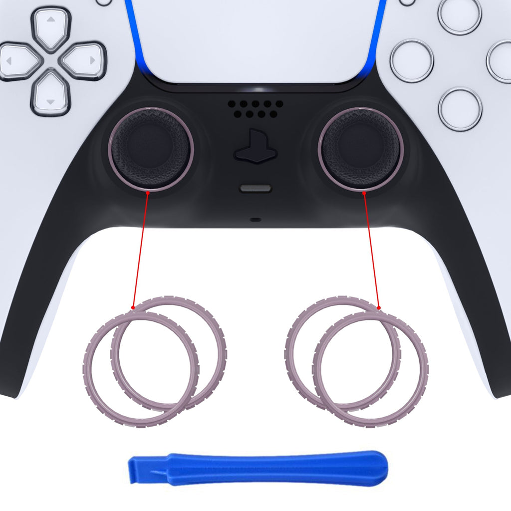 eXtremeRate Custom Replacement Accent Rings for PS5 Controller - Dark Grayish Violet eXtremeRate