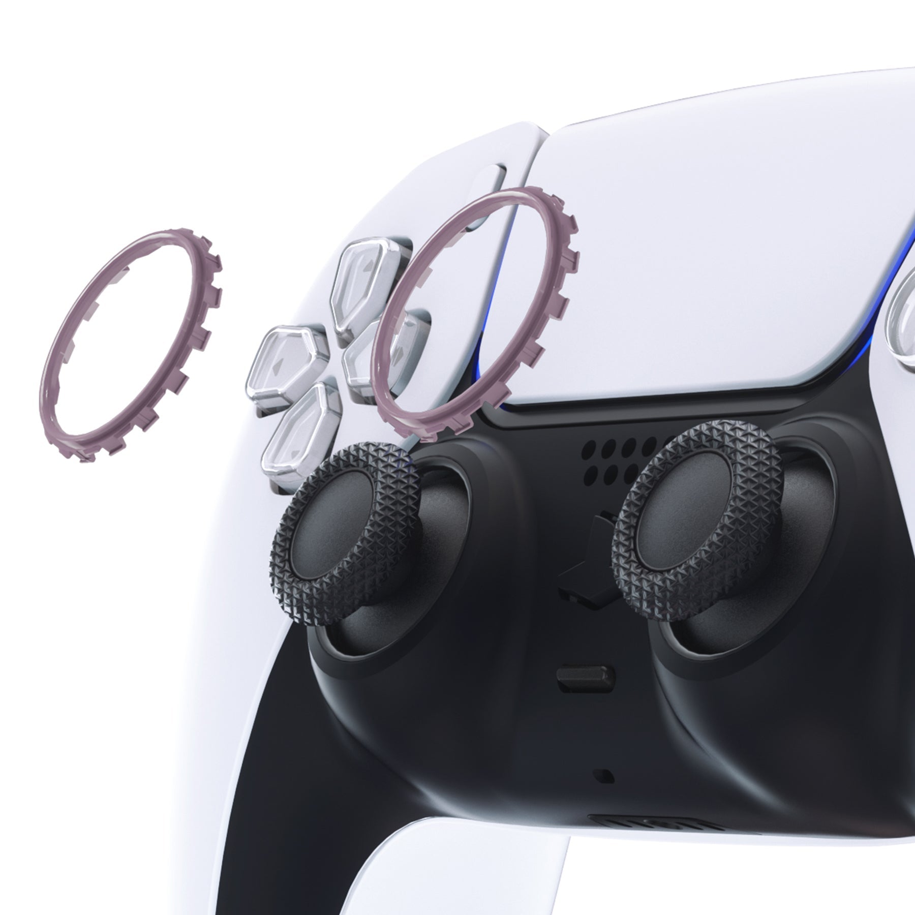 eXtremeRate Custom Replacement Accent Rings for PS5 Controller - Dark Grayish Violet eXtremeRate