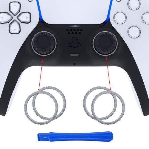 eXtremeRate Custom Replacement Accent Rings for PS5 Controller - New Hope Gray eXtremeRate