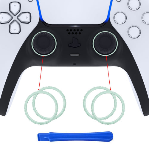 eXtremeRate Custom Replacement Accent Rings for PS5 Controller - Light Cyan eXtremeRate