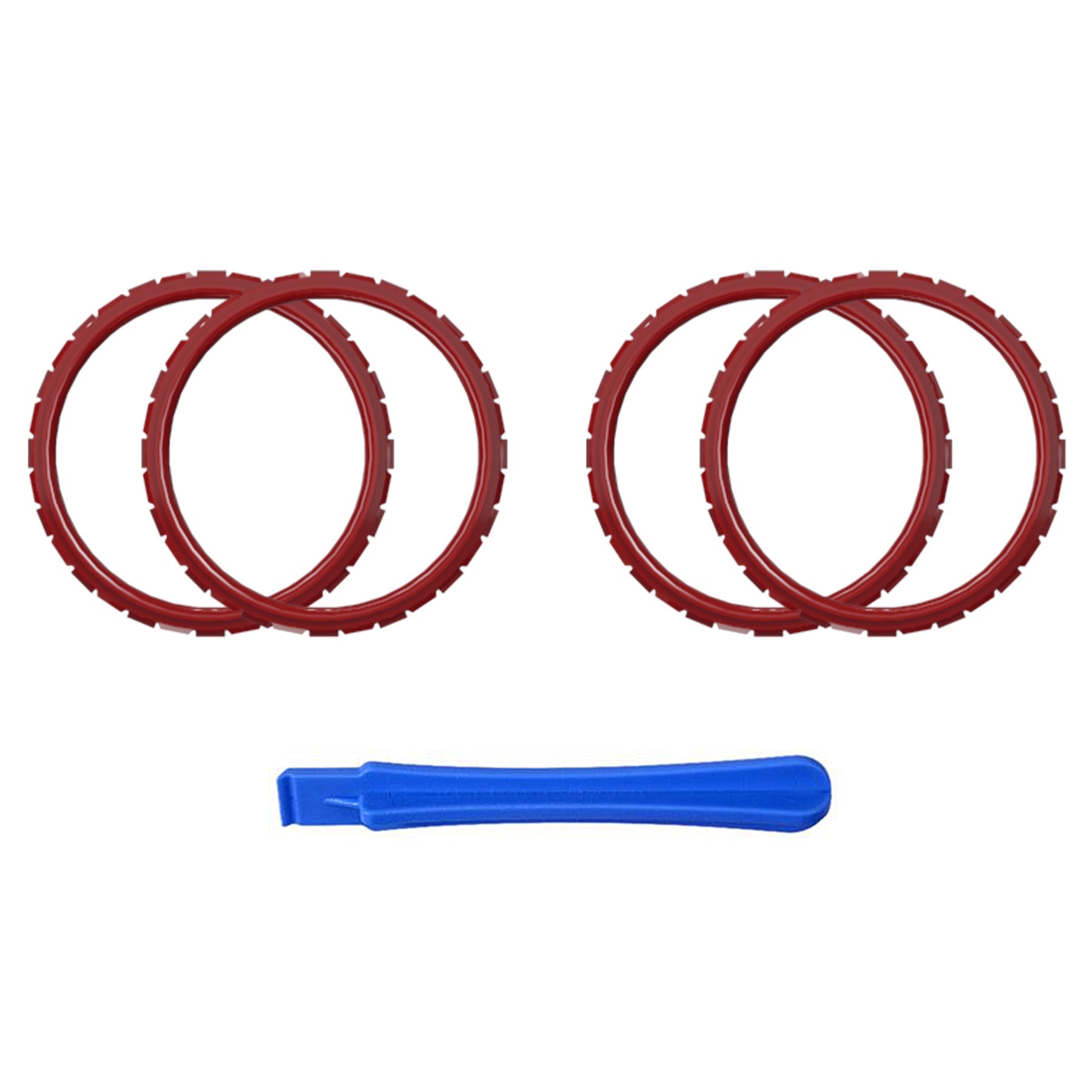 eXtremeRate Custom Replacement Accent Rings for PS5 Controller - Carmine Red eXtremeRate