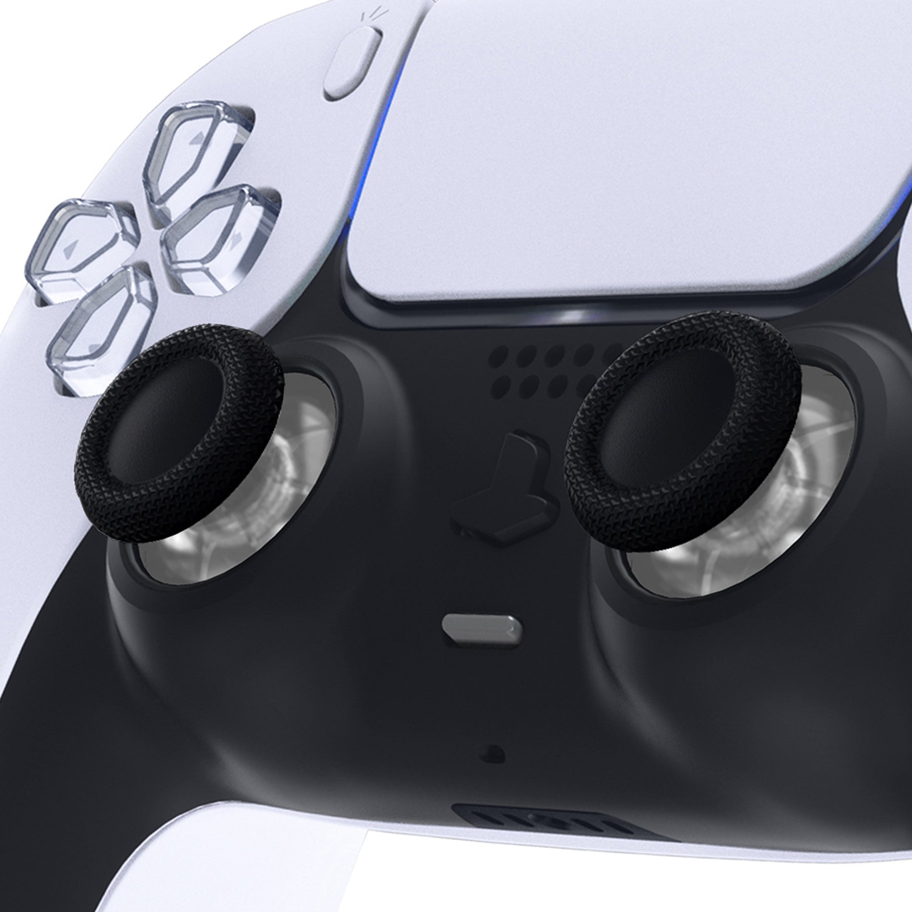 eXtremeRate Replacement Dual-Color Thumbsticks Analog Stick Joystick Compatible with PS5 & PS4 All Model Controller - Black & Clear eXtremeRate