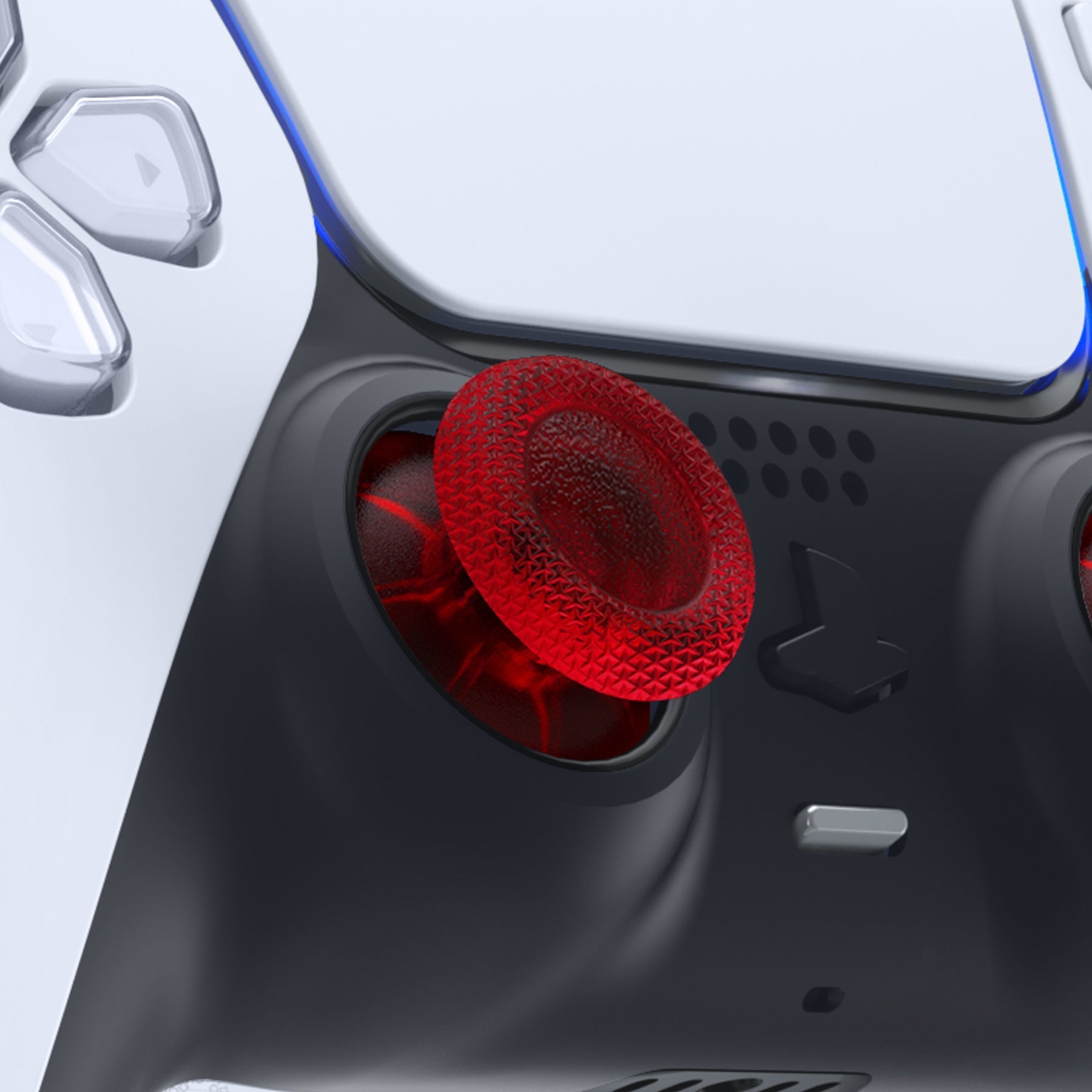 eXtremeRate Replacement Thumbsticks Analog Stick Joystick Compatible with PS5 & PS4 All Model Controller - Clear Red eXtremeRate