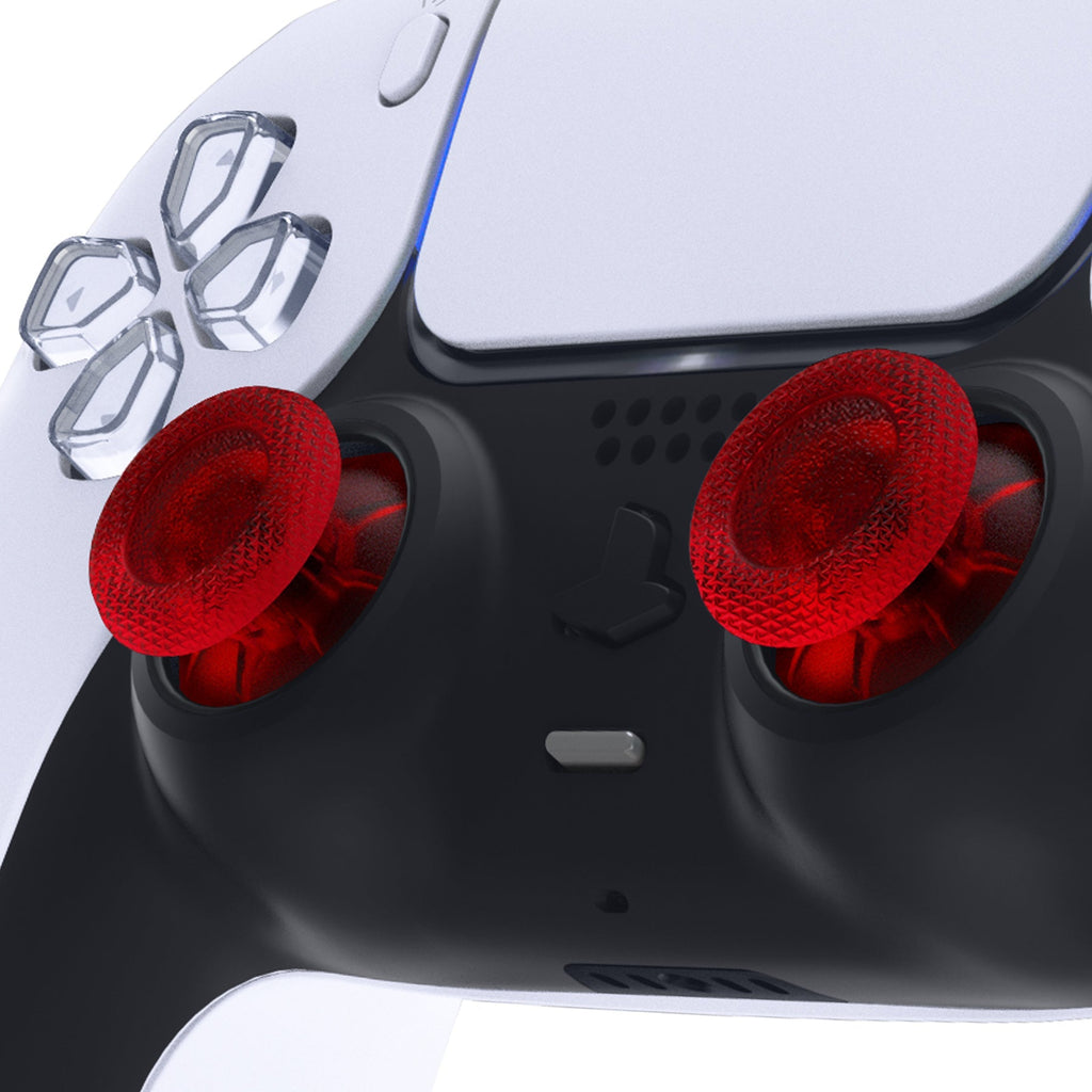 eXtremeRate Replacement Thumbsticks Analog Stick Joystick Compatible with PS5 & PS4 All Model Controller - Clear Red eXtremeRate