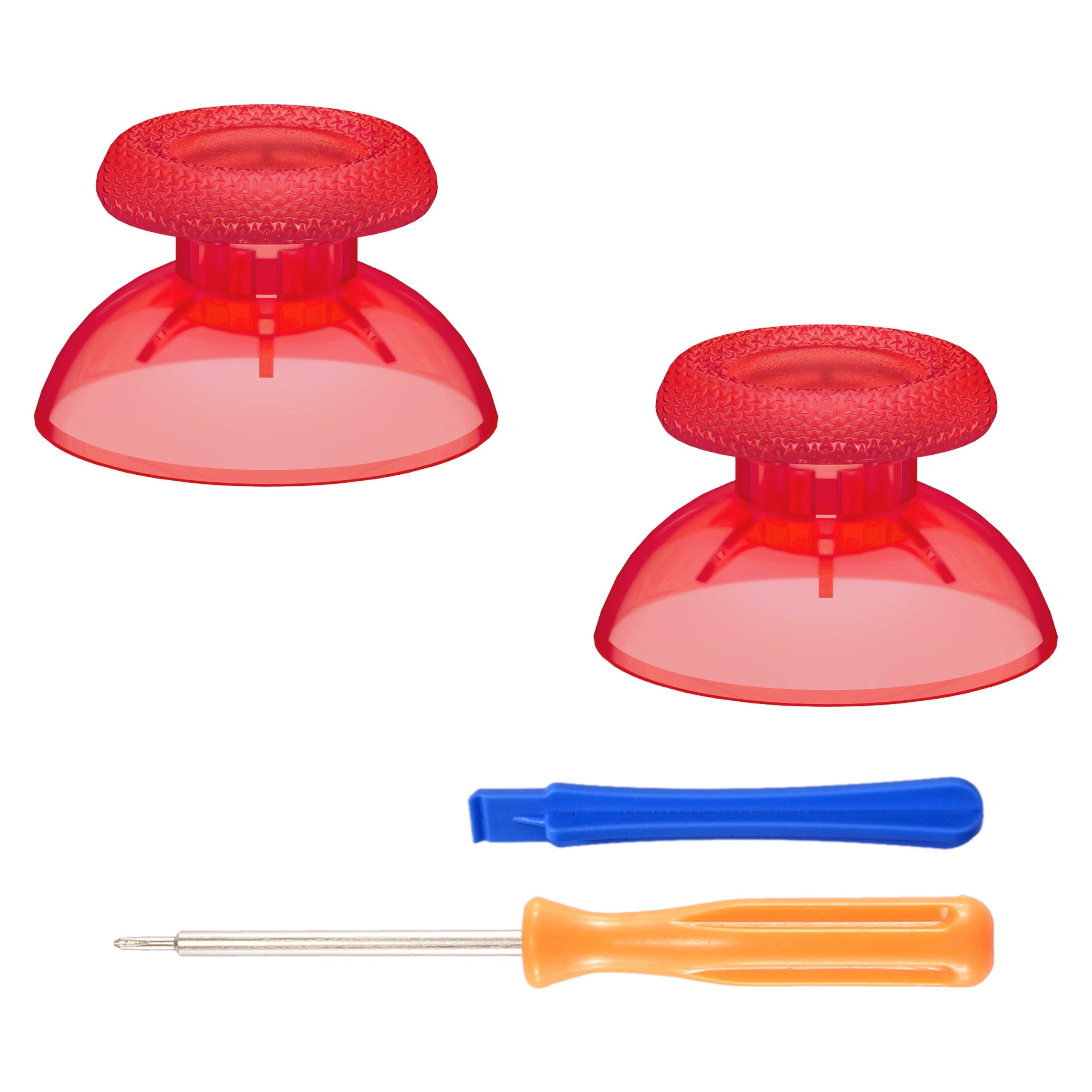 eXtremeRate Replacement Thumbsticks Analog Stick Joystick Compatible with PS5 & PS4 All Model Controller - Clear Red eXtremeRate