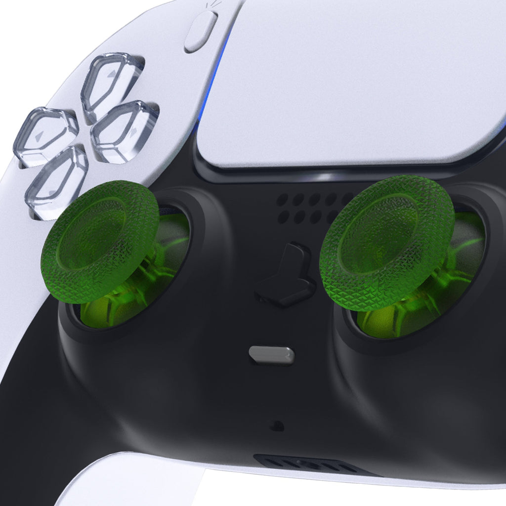 eXtremeRate Replacement Thumbsticks Analog Stick Joystick Compatible with PS5 & PS4 All Model Controller - Clear Green eXtremeRate