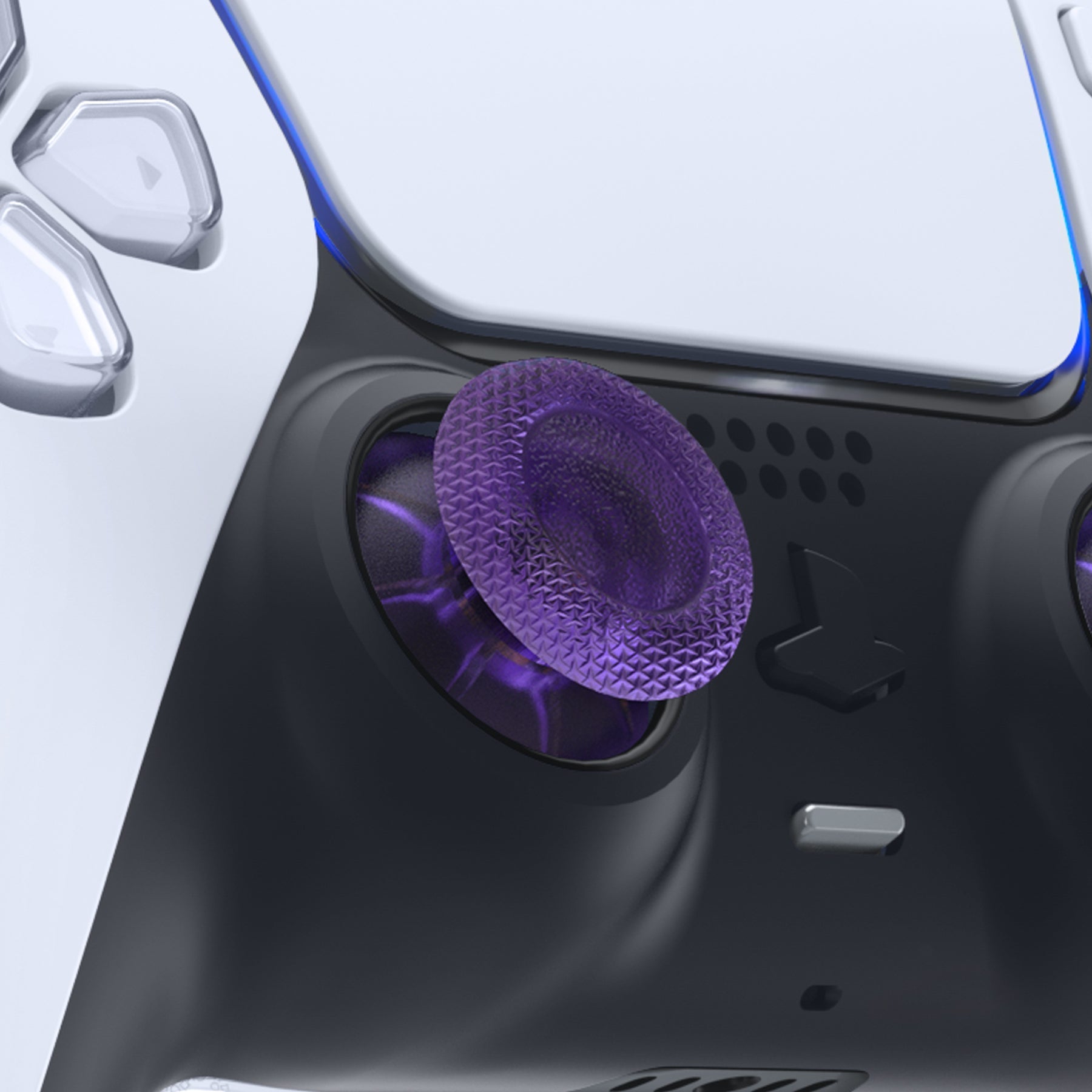 eXtremeRate Replacement Thumbsticks Analog Stick Joystick Compatible with PS5 & PS4 All Model Controller - Clear Atomic Purple eXtremeRate