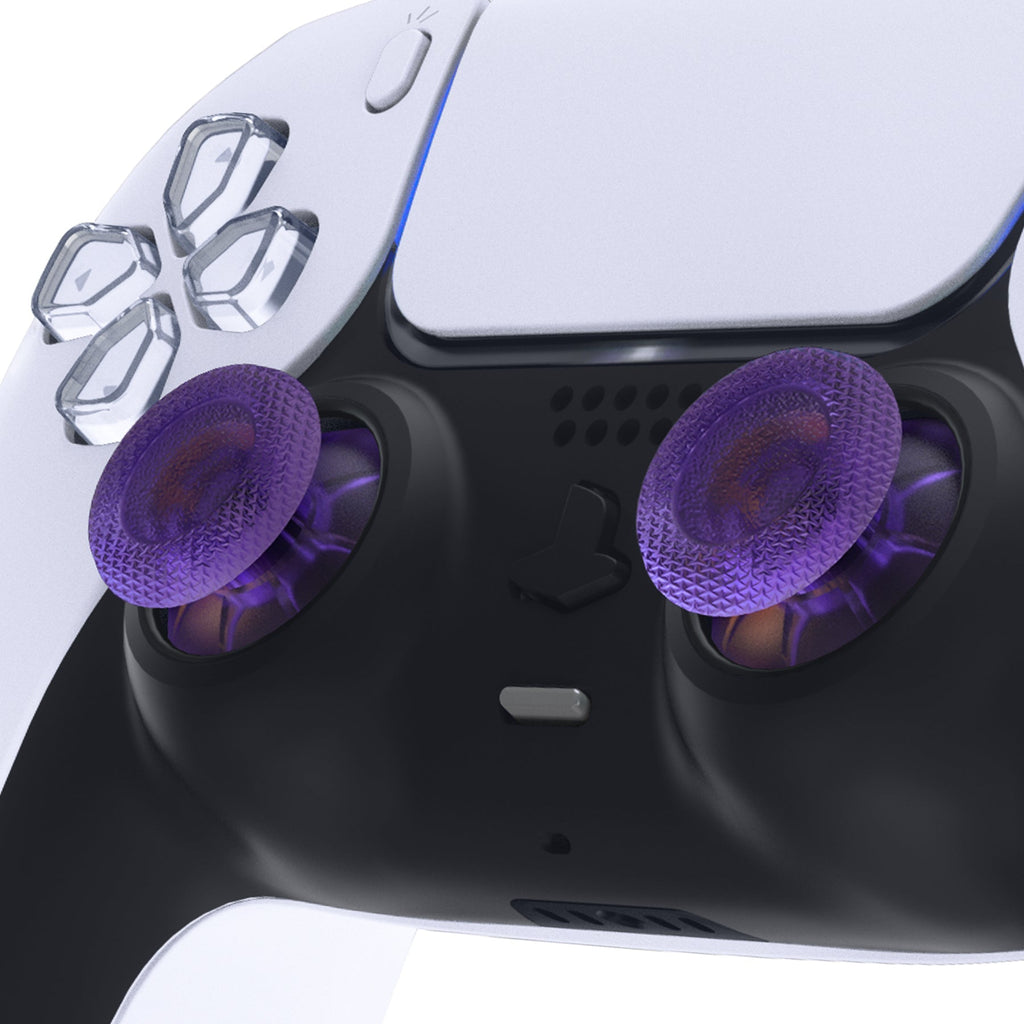 eXtremeRate Replacement Thumbsticks Analog Stick Joystick Compatible with PS5 & PS4 All Model Controller - Clear Atomic Purple eXtremeRate