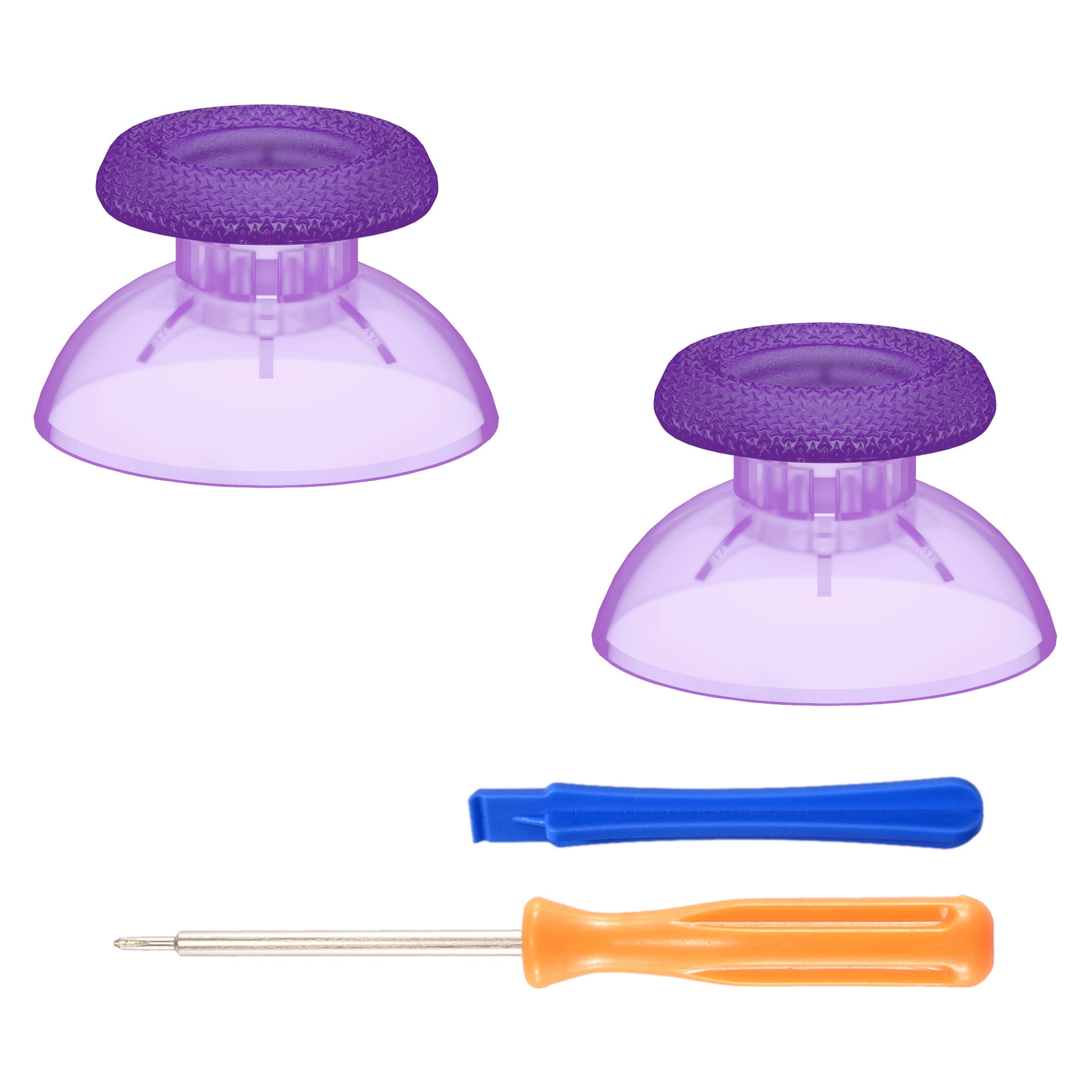 eXtremeRate Replacement Thumbsticks Analog Stick Joystick Compatible with PS5 & PS4 All Model Controller - Clear Atomic Purple eXtremeRate