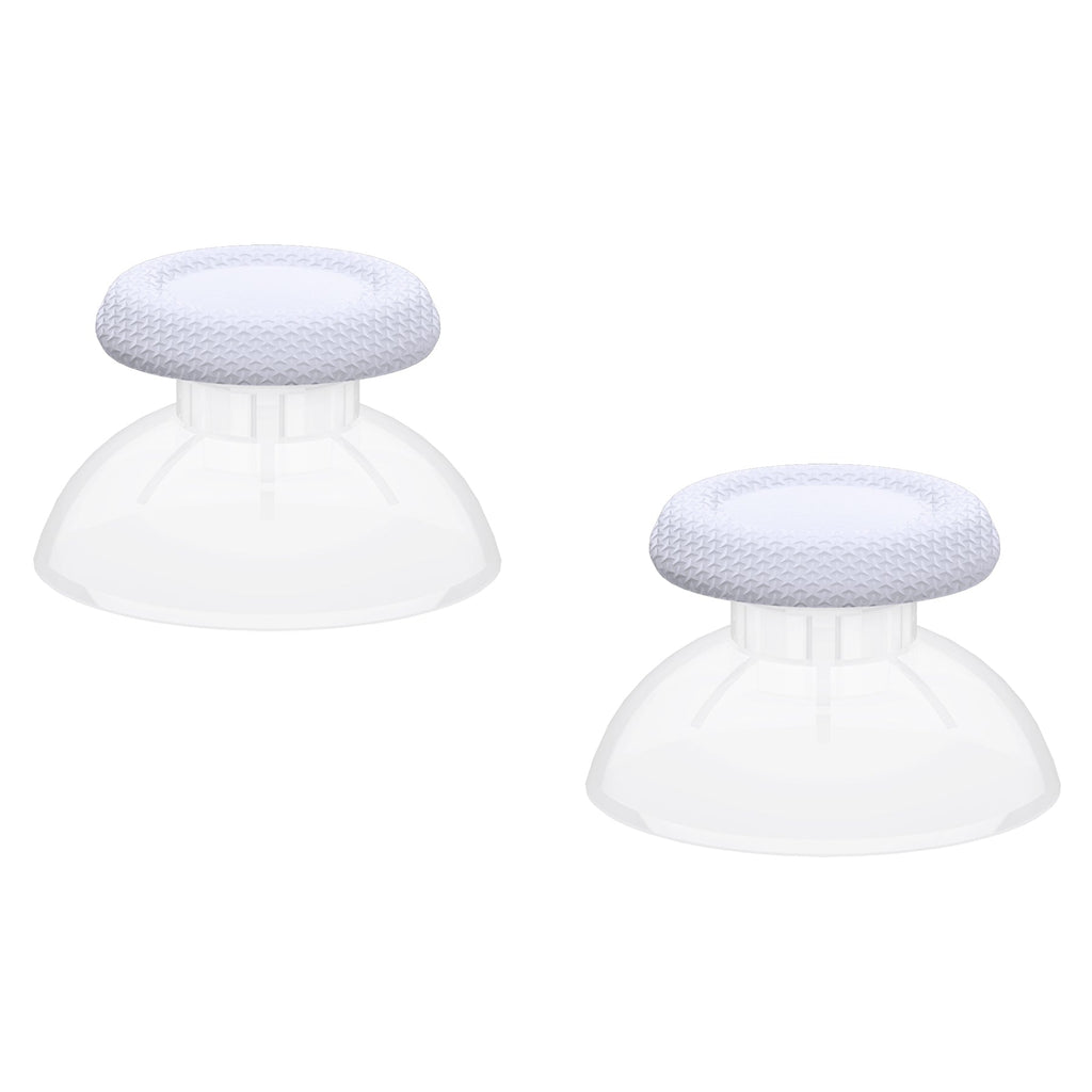 eXtremeRate Replacement Dual-Color Thumbsticks Analog Stick Joystick Compatible with PS5 & PS4 All Model Controller - Solid White & Clear eXtremeRate