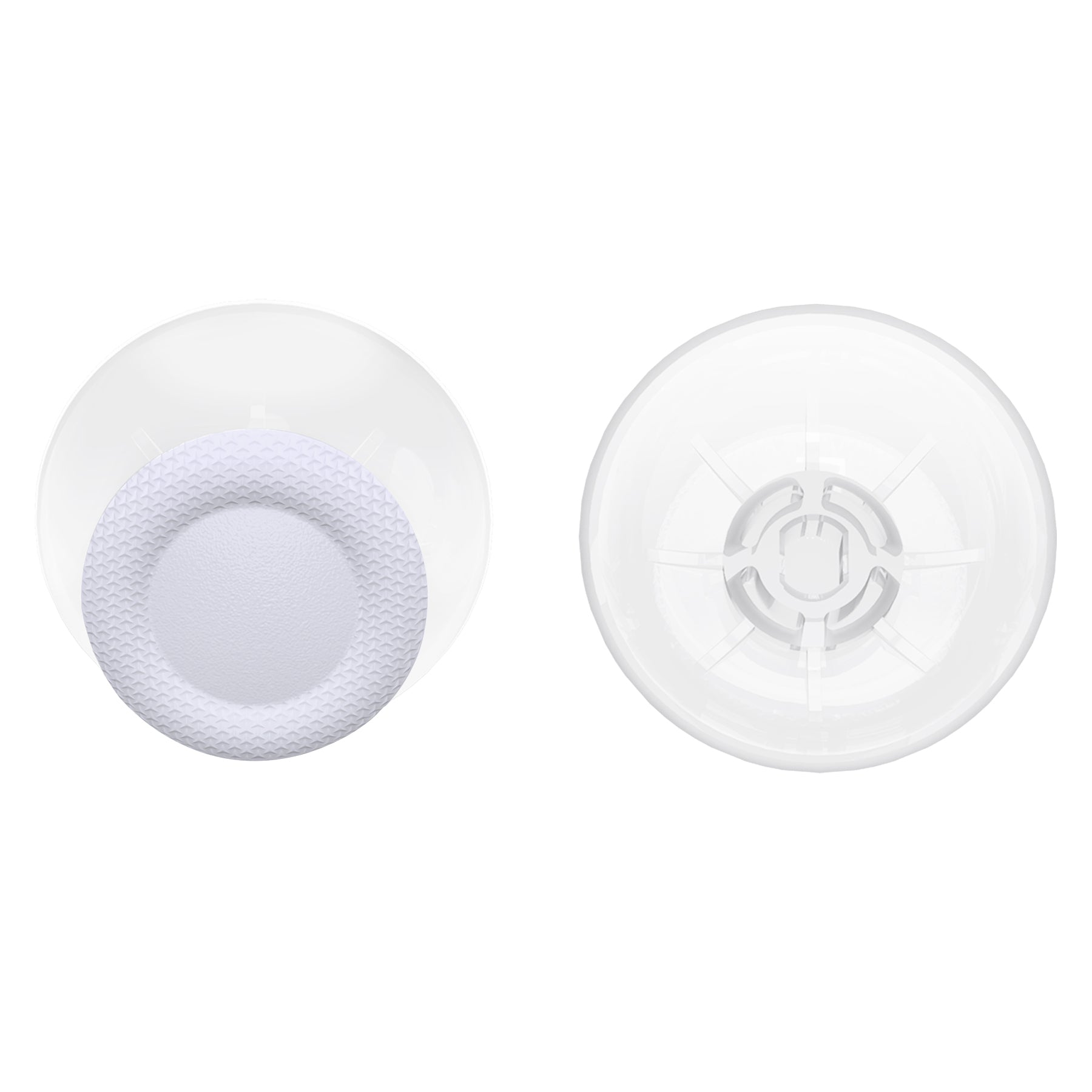 eXtremeRate Replacement Dual-Color Thumbsticks Analog Stick Joystick Compatible with PS5 & PS4 All Model Controller - Solid White & Clear eXtremeRate