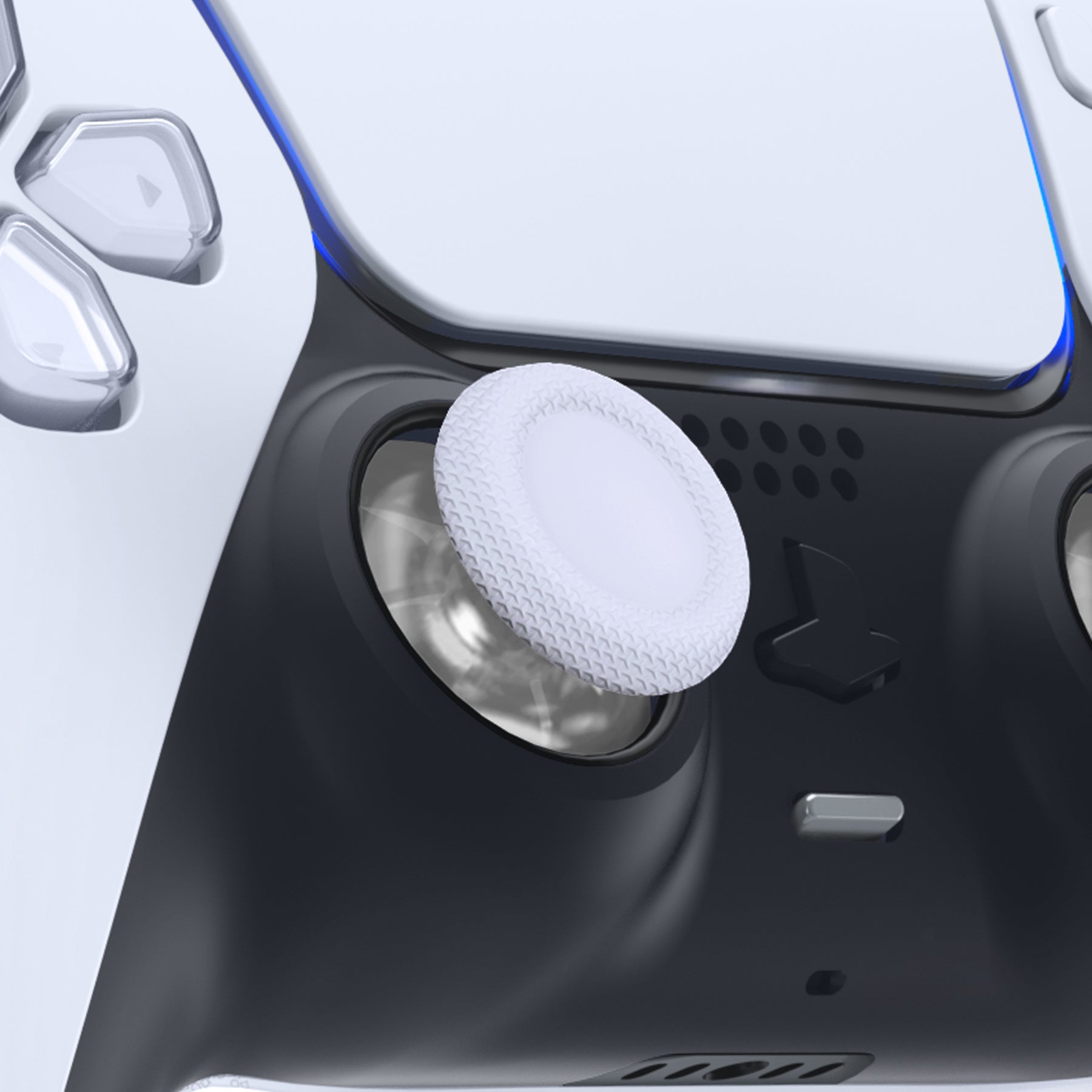 eXtremeRate Replacement Dual-Color Thumbsticks Analog Stick Joystick Compatible with PS5 & PS4 All Model Controller - Solid White & Clear eXtremeRate