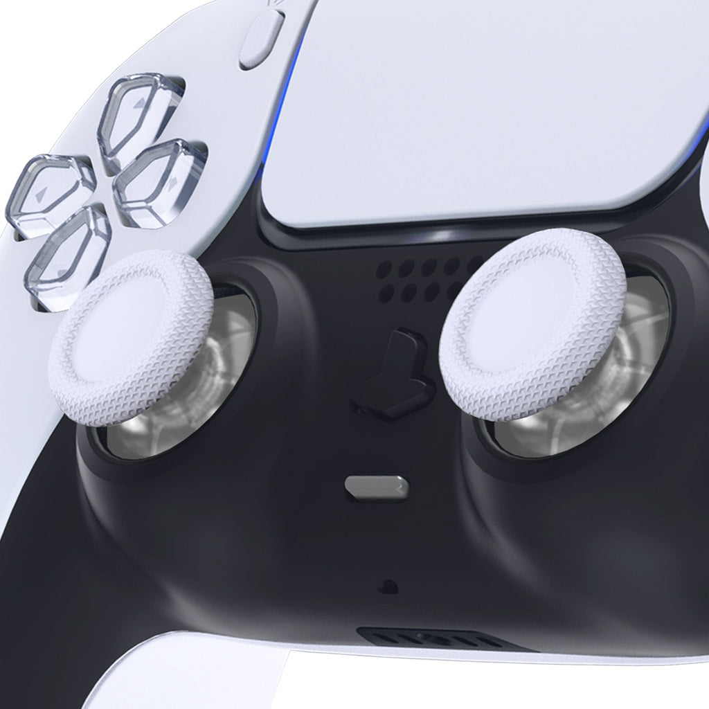 eXtremeRate Replacement Dual-Color Thumbsticks Analog Stick Joystick Compatible with PS5 & PS4 All Model Controller - Solid White & Clear eXtremeRate