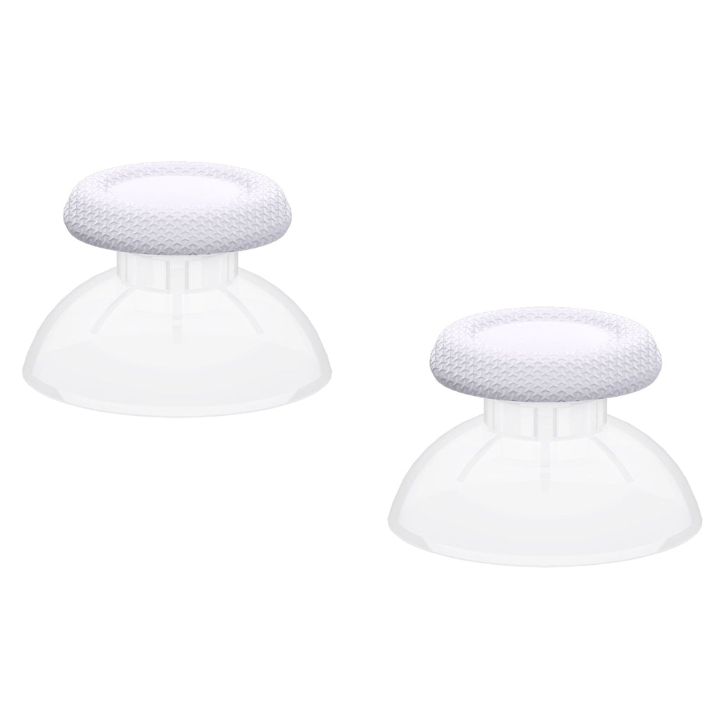 eXtremeRate Replacement Dual-Color Thumbsticks Analog Stick Joystick Compatible with PS5 & PS4 All Model Controller - White & Clear eXtremeRate
