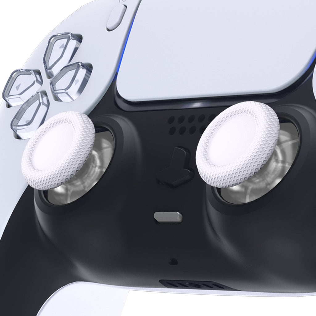 eXtremeRate Replacement Dual-Color Thumbsticks Analog Stick Joystick Compatible with PS5 & PS4 All Model Controller - White & Clear eXtremeRate