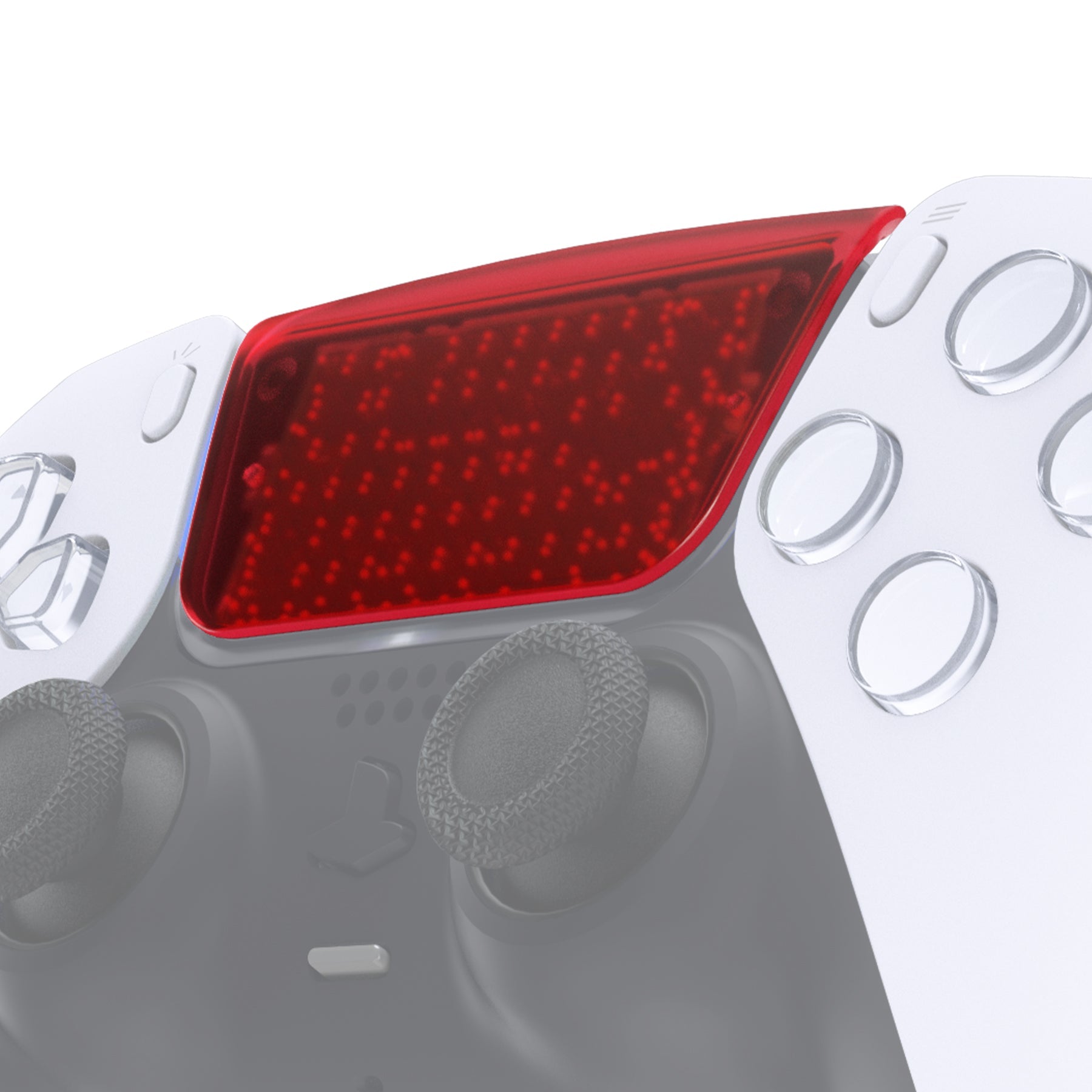 eXtremeRate Replacement Custom Touchpad Cover Compatible with PS5 Controller BDM-010/020/030/040/050/060 - Clear Red eXtremeRate