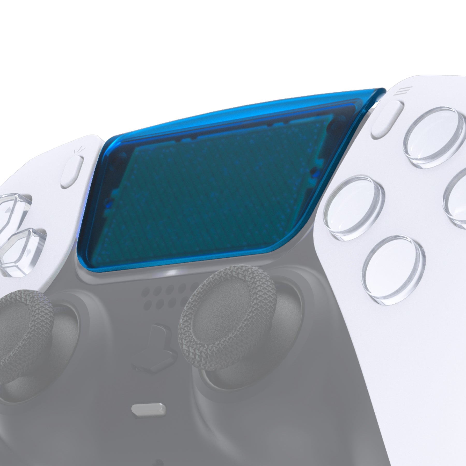 eXtremeRate Replacement Custom Touchpad Cover Compatible with PS5 Controller BDM-010/020/030/040/050/060 - Clear Blue eXtremeRate