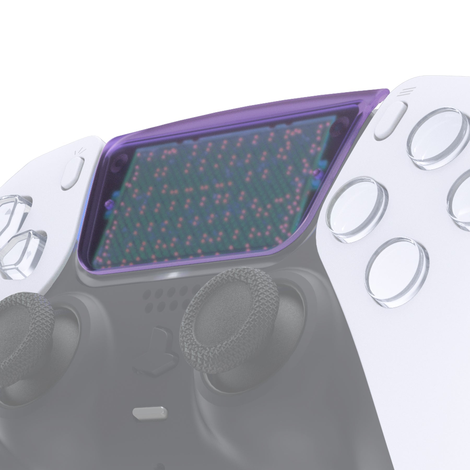 eXtremeRate Replacement Custom Touchpad Cover Compatible with PS5 Controller BDM-010/020/030/040/050/060 - Clear Atomic Purple eXtremeRate