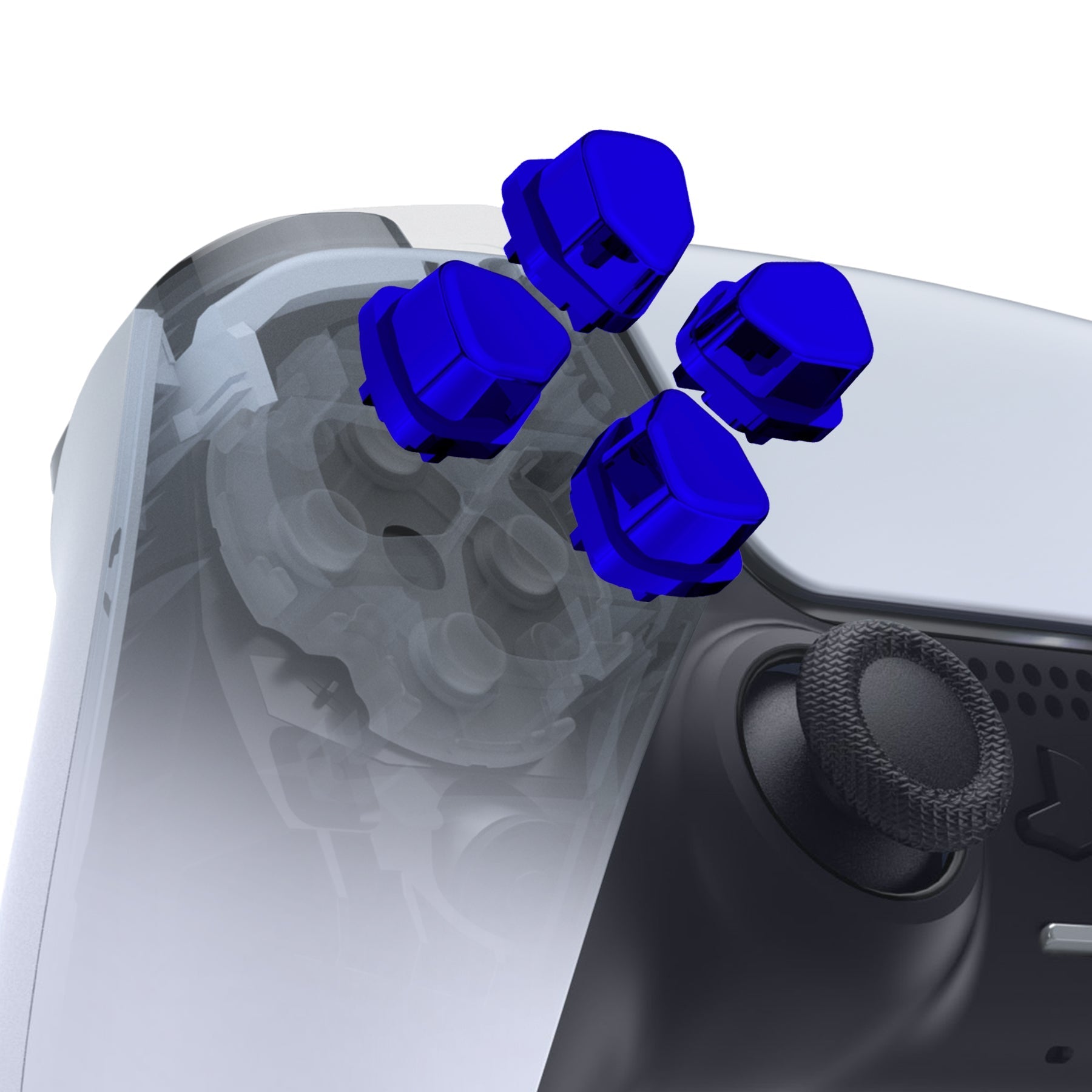eXtremeRate Ergonomic Split Dpad Buttons (SDP Buttons) for PS5 & PS5 Edge & PS4 All Model Controller - Chrome Blue eXtremeRate