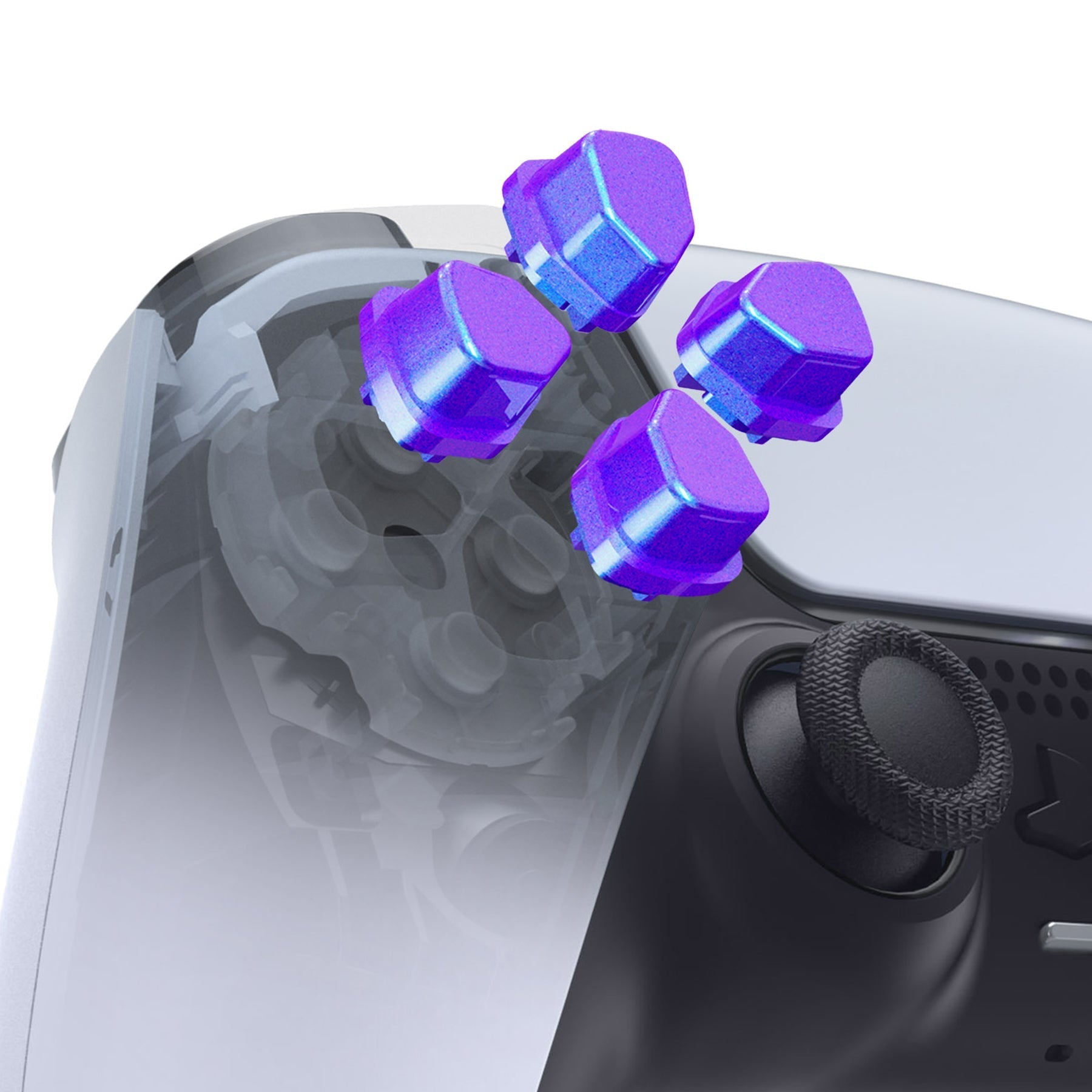 eXtremeRate Ergonomic Split Dpad Buttons (SDP Buttons) for PS5 & PS5 Edge & PS4 All Model Controller - Chameleon Purple Blue eXtremeRate