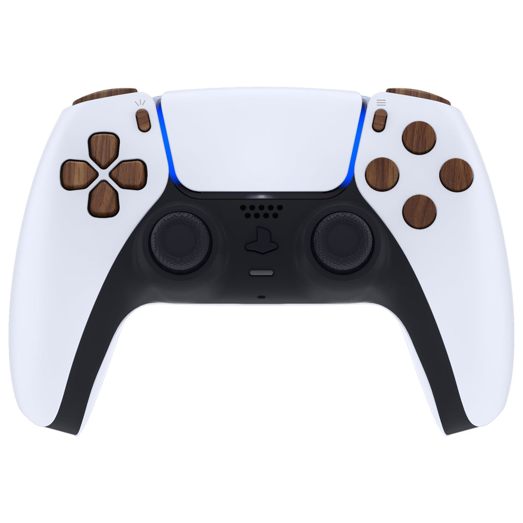 eXtremeRate Replacement Full Set Buttons Compatible with PS5 Controller BDM-030/040/050/060 - Wood Grain eXtremeRate
