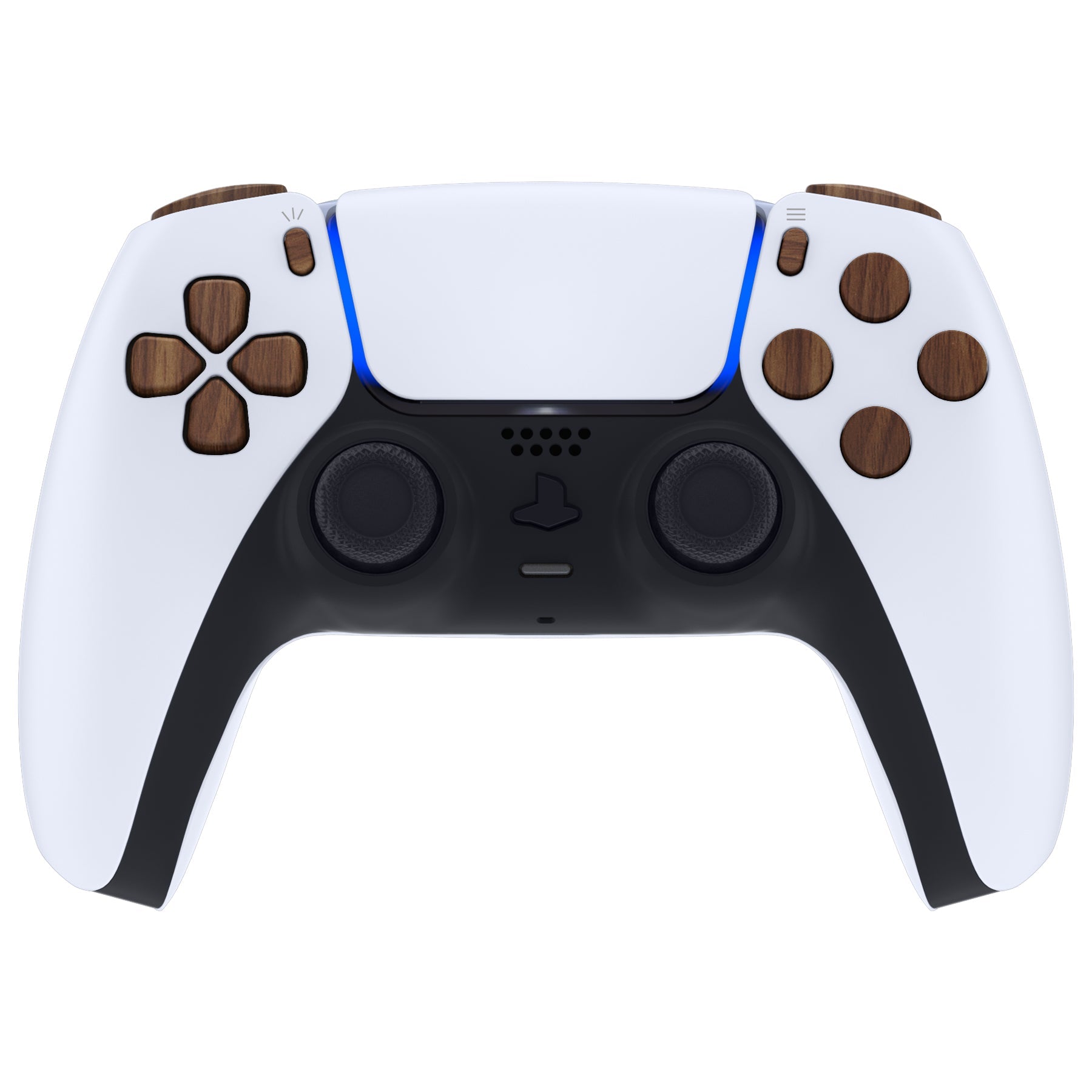 eXtremeRate Replacement Full Set Buttons Compatible with PS5 Controller BDM-030/040/050/060 - Wood Grain eXtremeRate