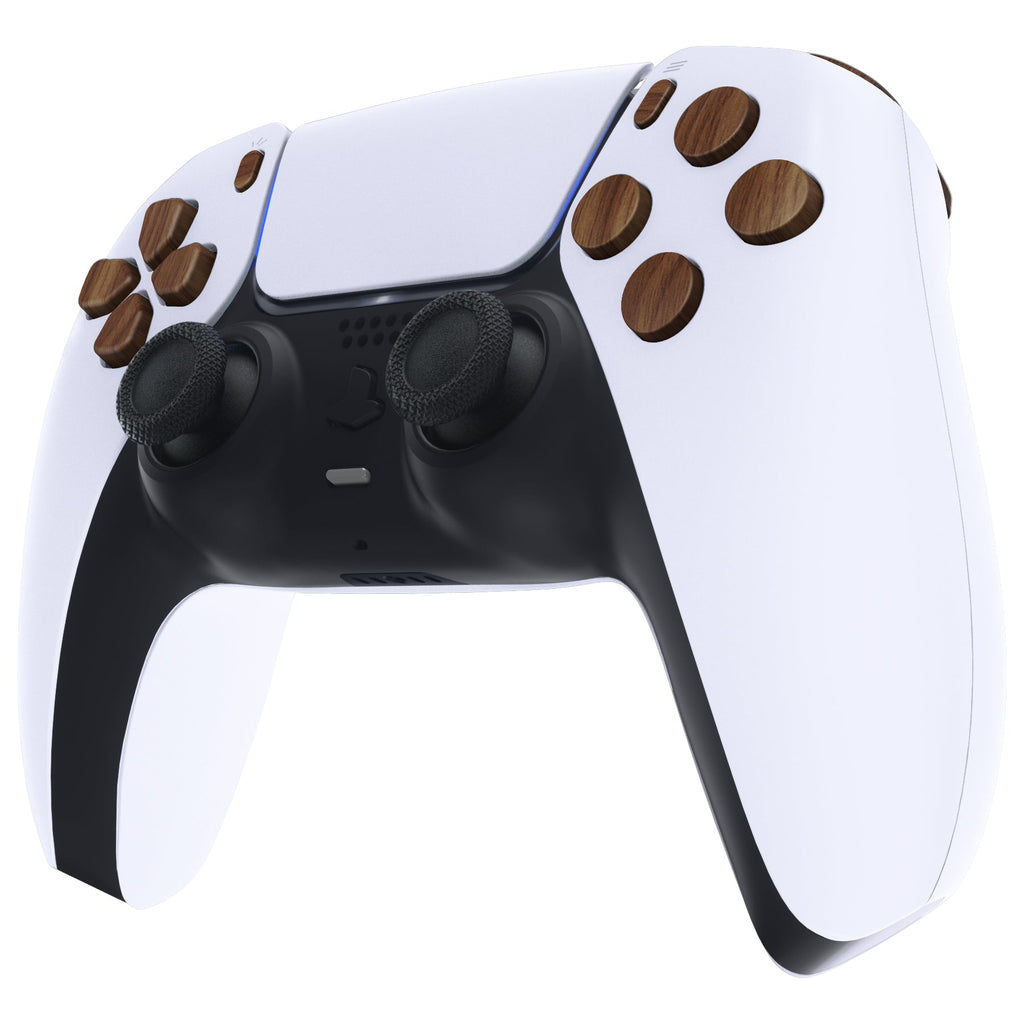 eXtremeRate Replacement Full Set Buttons Compatible with PS5 Controller BDM-030/040/050/060 - Wood Grain eXtremeRate