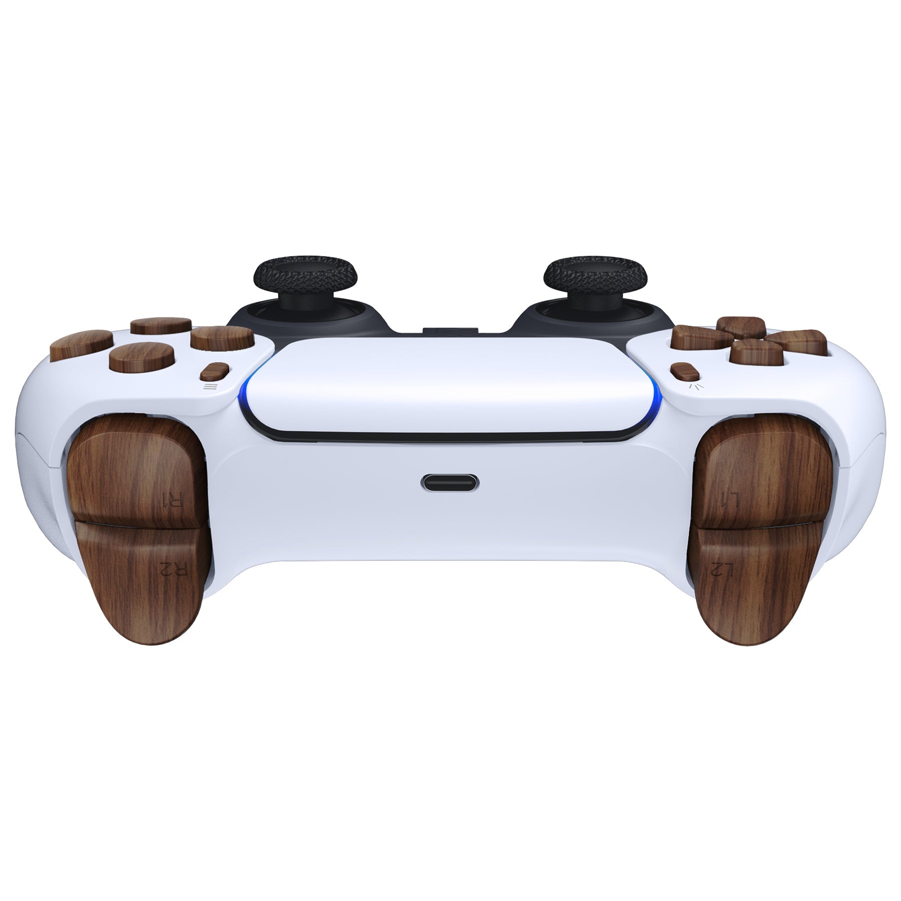 eXtremeRate Replacement Full Set Buttons Compatible with PS5 Controller BDM-030/040/050/060 - Wood Grain eXtremeRate