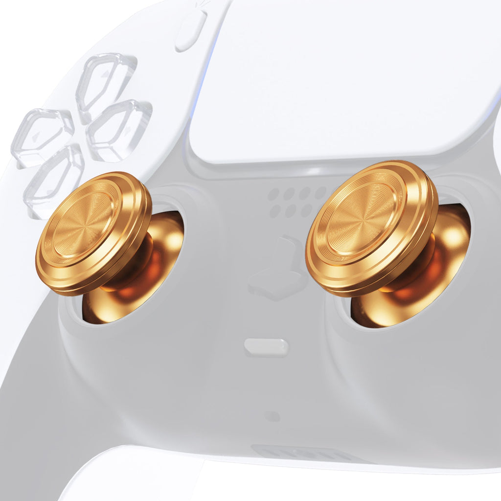 eXtremeRate Replacement Aluminum Metal Thumbsticks Compatible with PS5 & PS4 Controller - Gold eXtremeRate