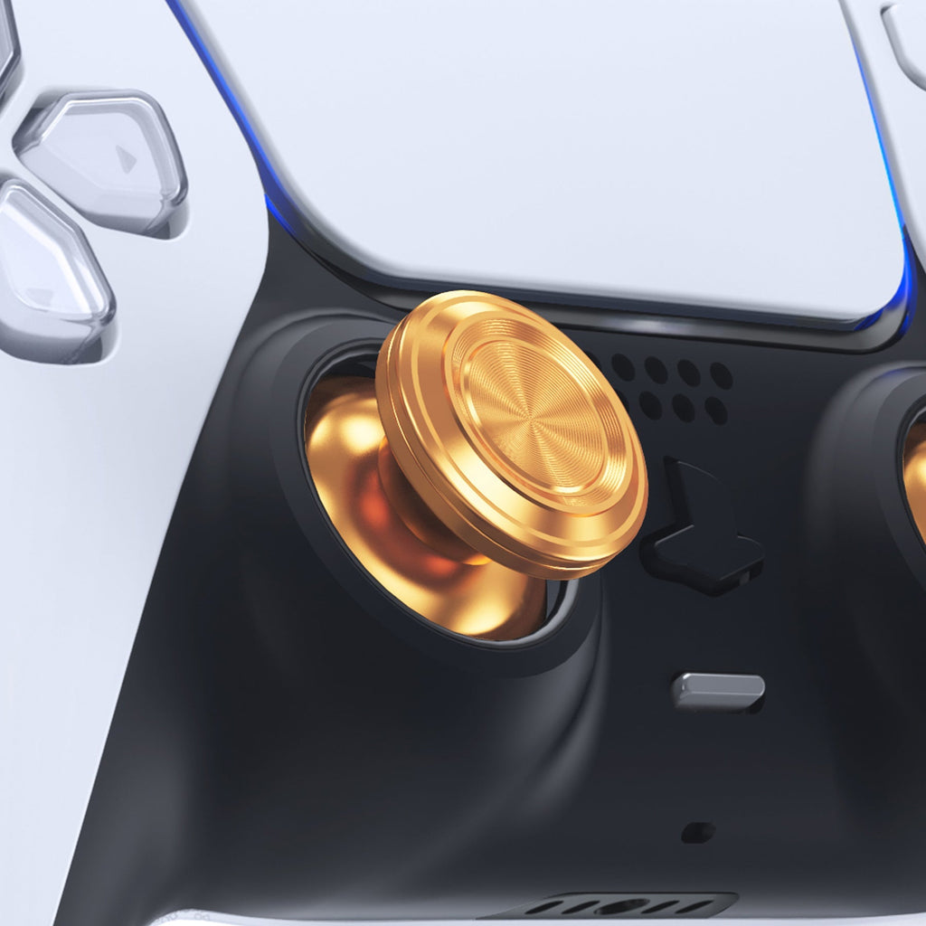 eXtremeRate Replacement Aluminum Metal Thumbsticks Compatible with PS5 & PS4 Controller - Gold eXtremeRate