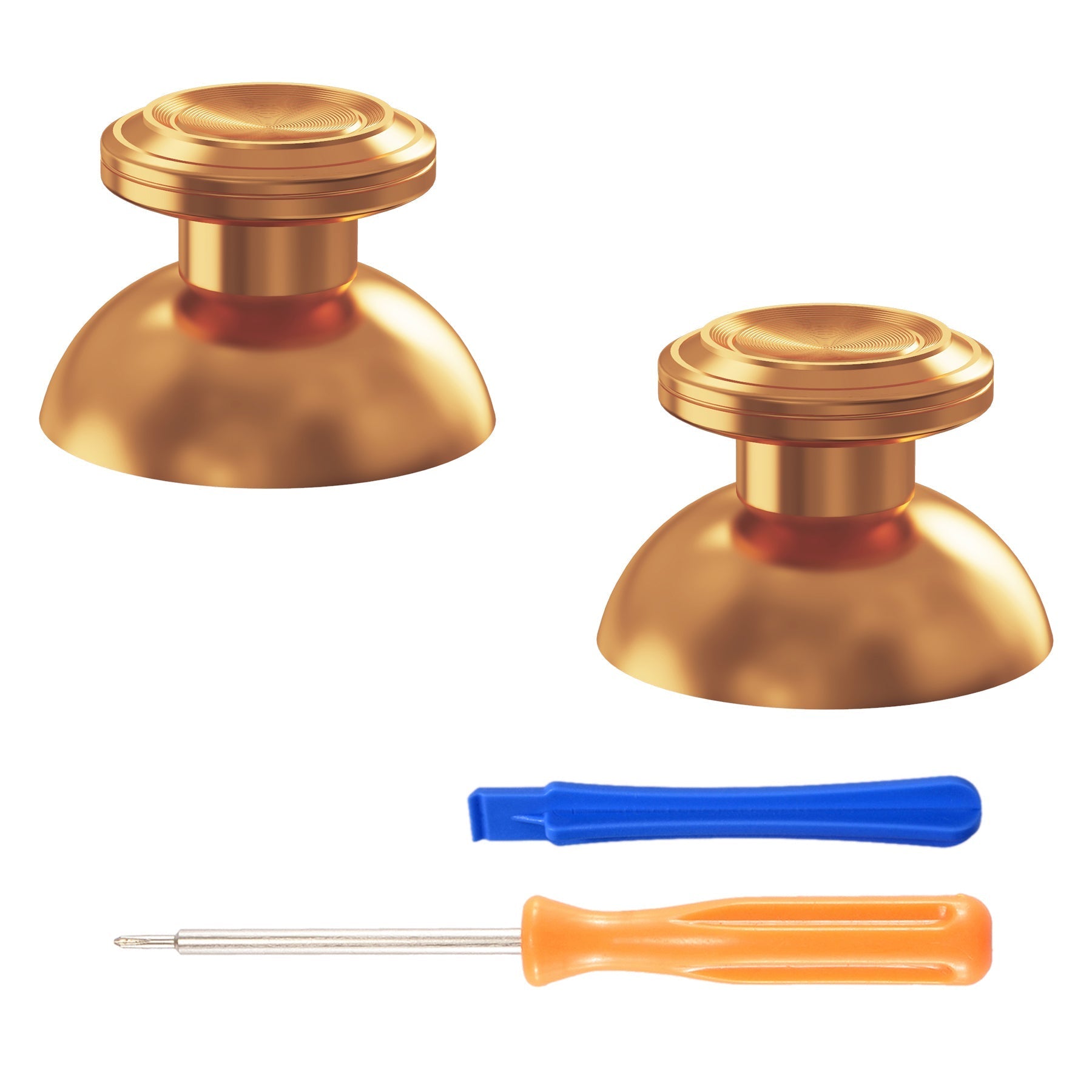 eXtremeRate Replacement Aluminum Metal Thumbsticks Compatible with PS5 & PS4 Controller - Gold eXtremeRate