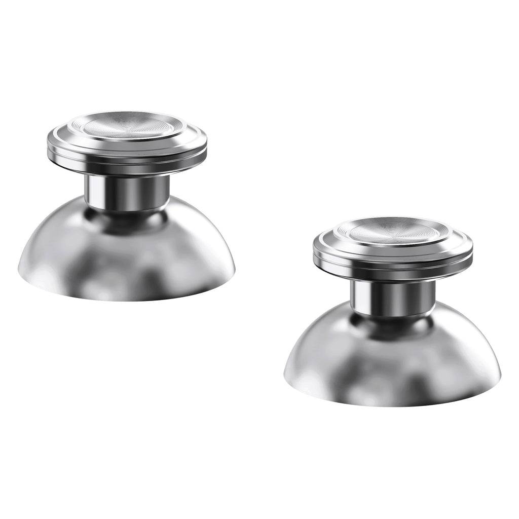 eXtremeRate Replacement Aluminum Metal Thumbsticks Compatible with PS5 & PS4 Controller - Silver eXtremeRate