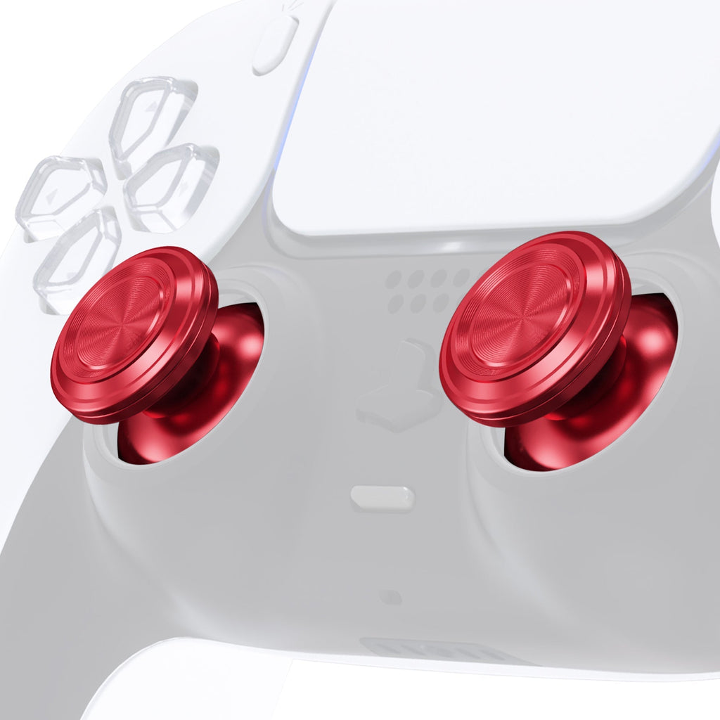 eXtremeRate Replacement Aluminum Metal Thumbsticks Compatible with PS5 & PS4 Controller - Red eXtremeRate