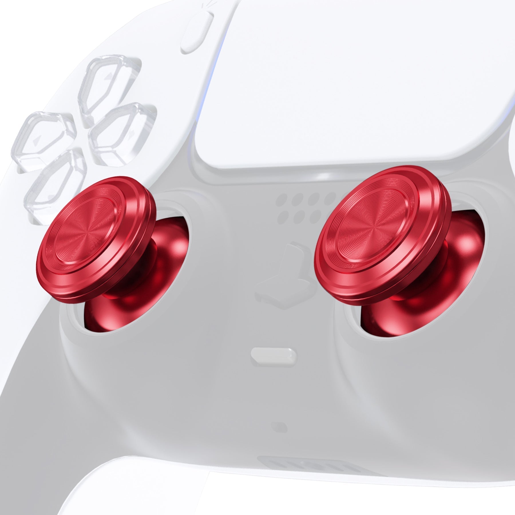 eXtremeRate Replacement Aluminum Metal Thumbsticks Compatible with PS5 & PS4 Controller - Red eXtremeRate