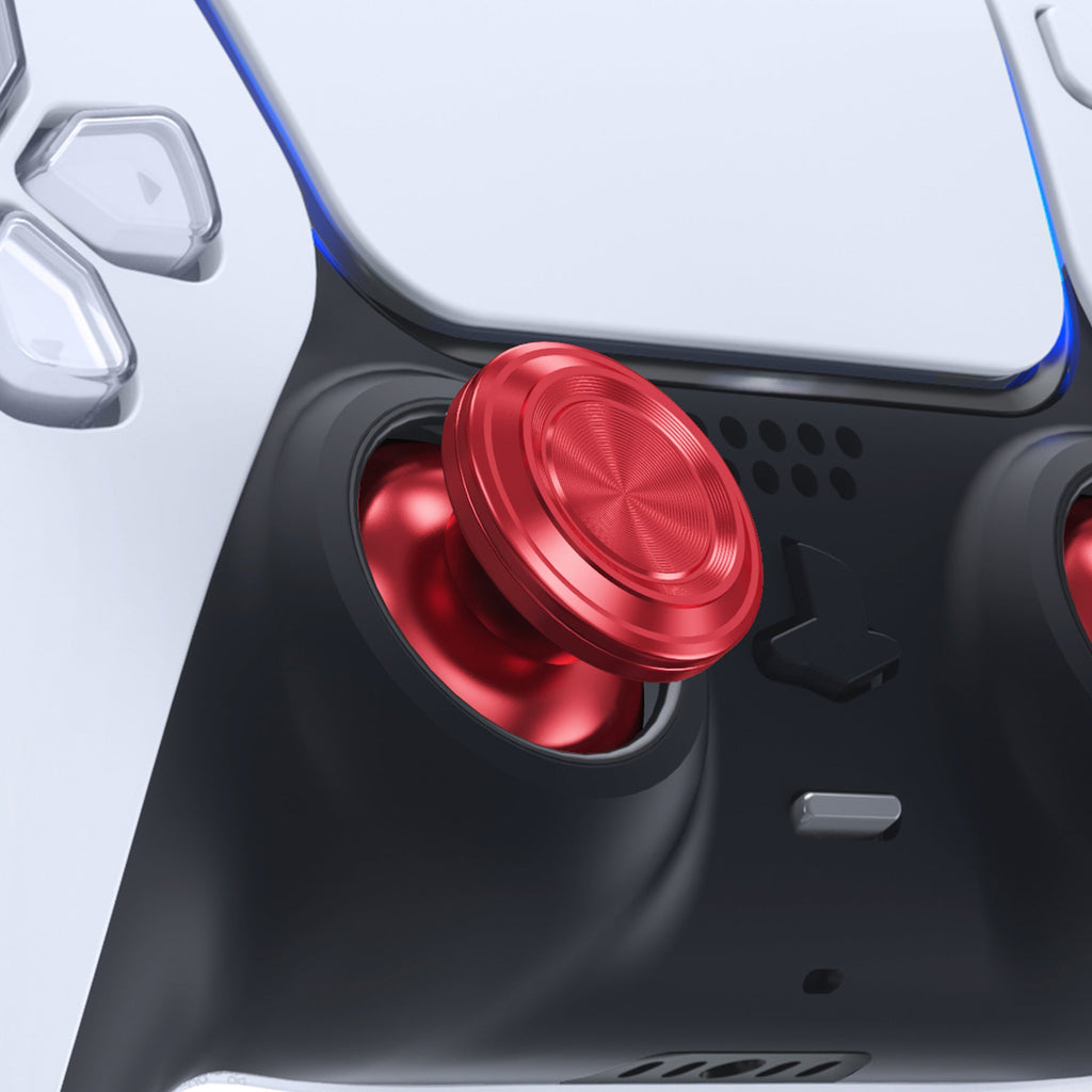 eXtremeRate Replacement Aluminum Metal Thumbsticks Compatible with PS5 & PS4 Controller - Red eXtremeRate