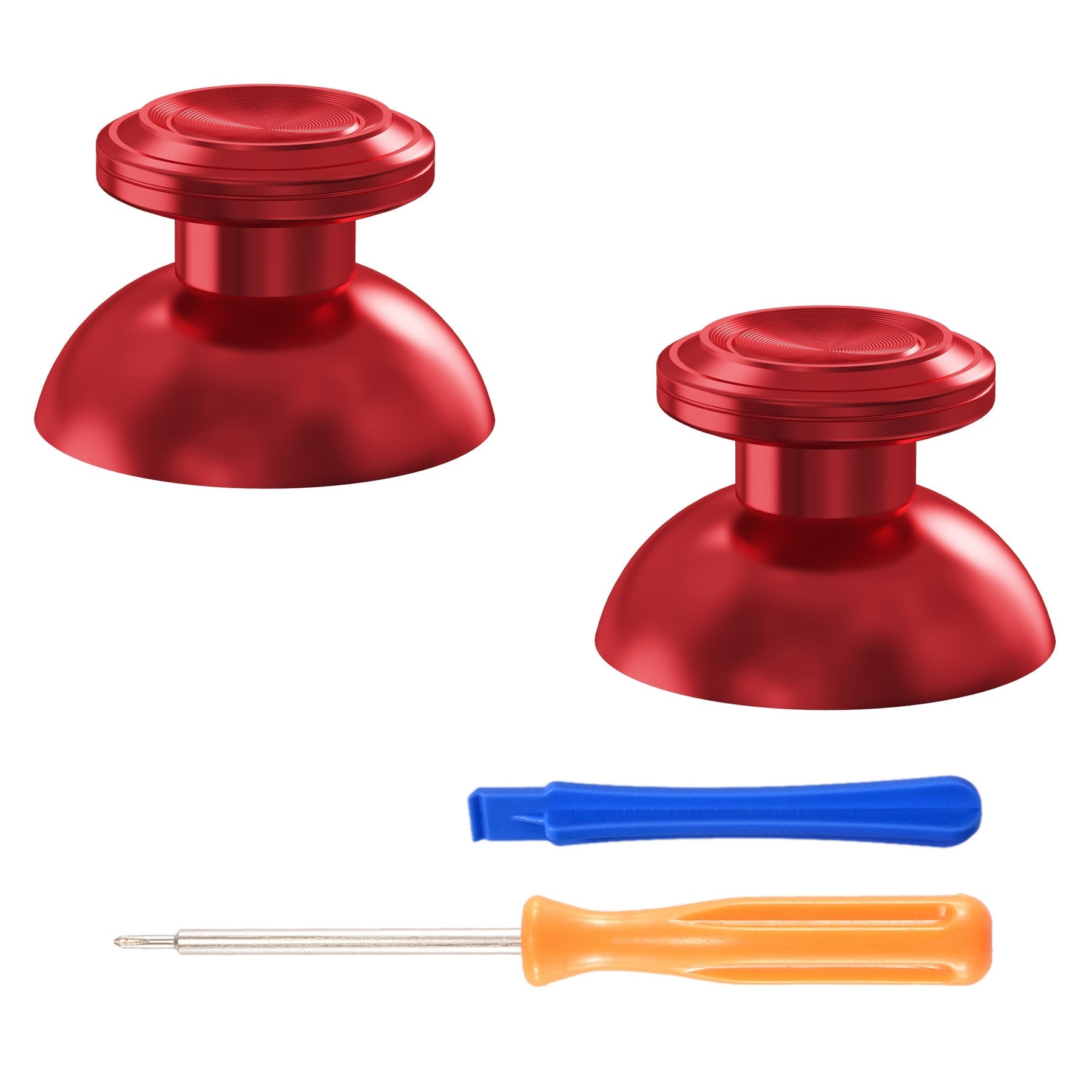 eXtremeRate Replacement Aluminum Metal Thumbsticks Compatible with PS5 & PS4 Controller - Red eXtremeRate
