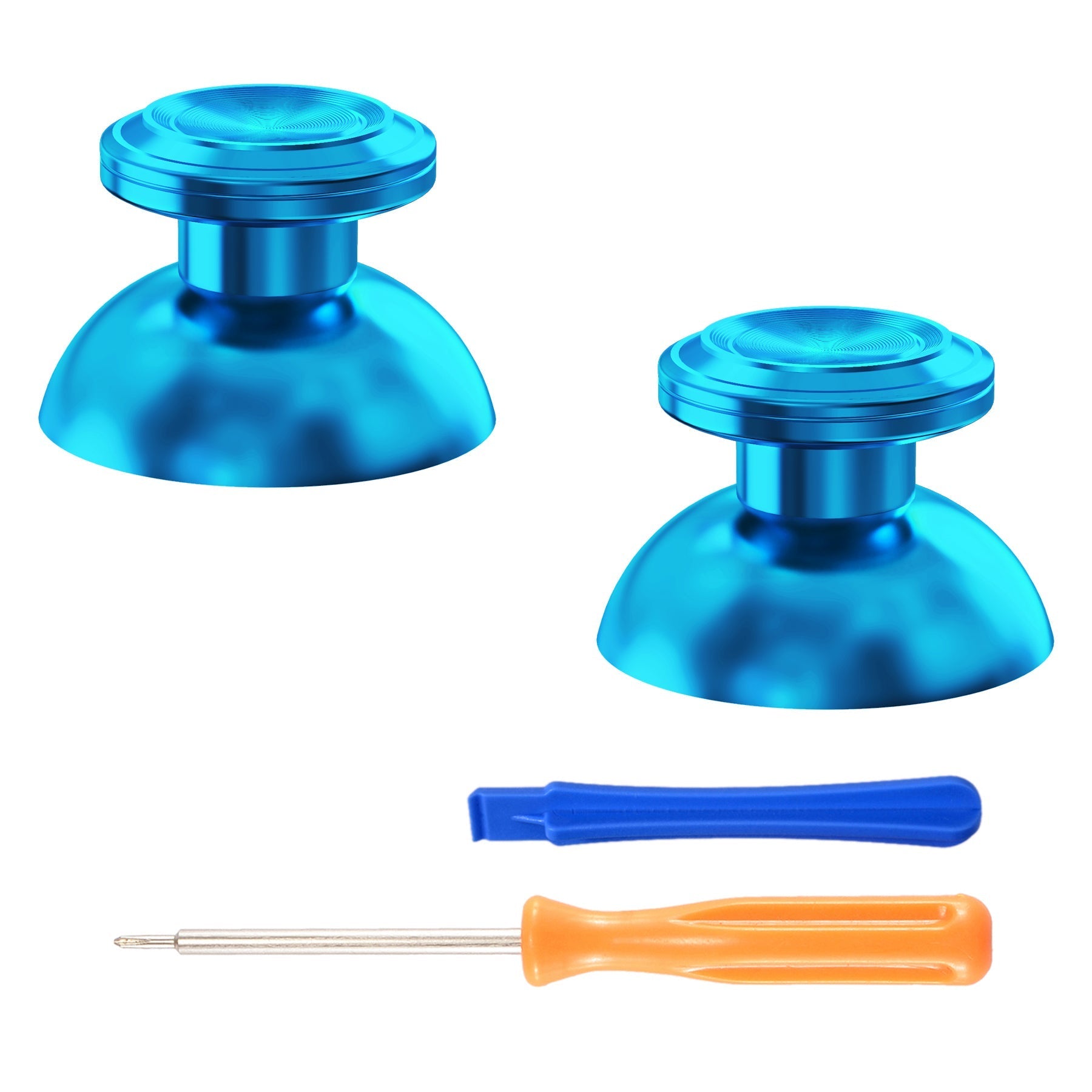eXtremeRate Replacement Aluminum Metal Thumbsticks Compatible with PS5 & PS4 Controller - Blue eXtremeRate