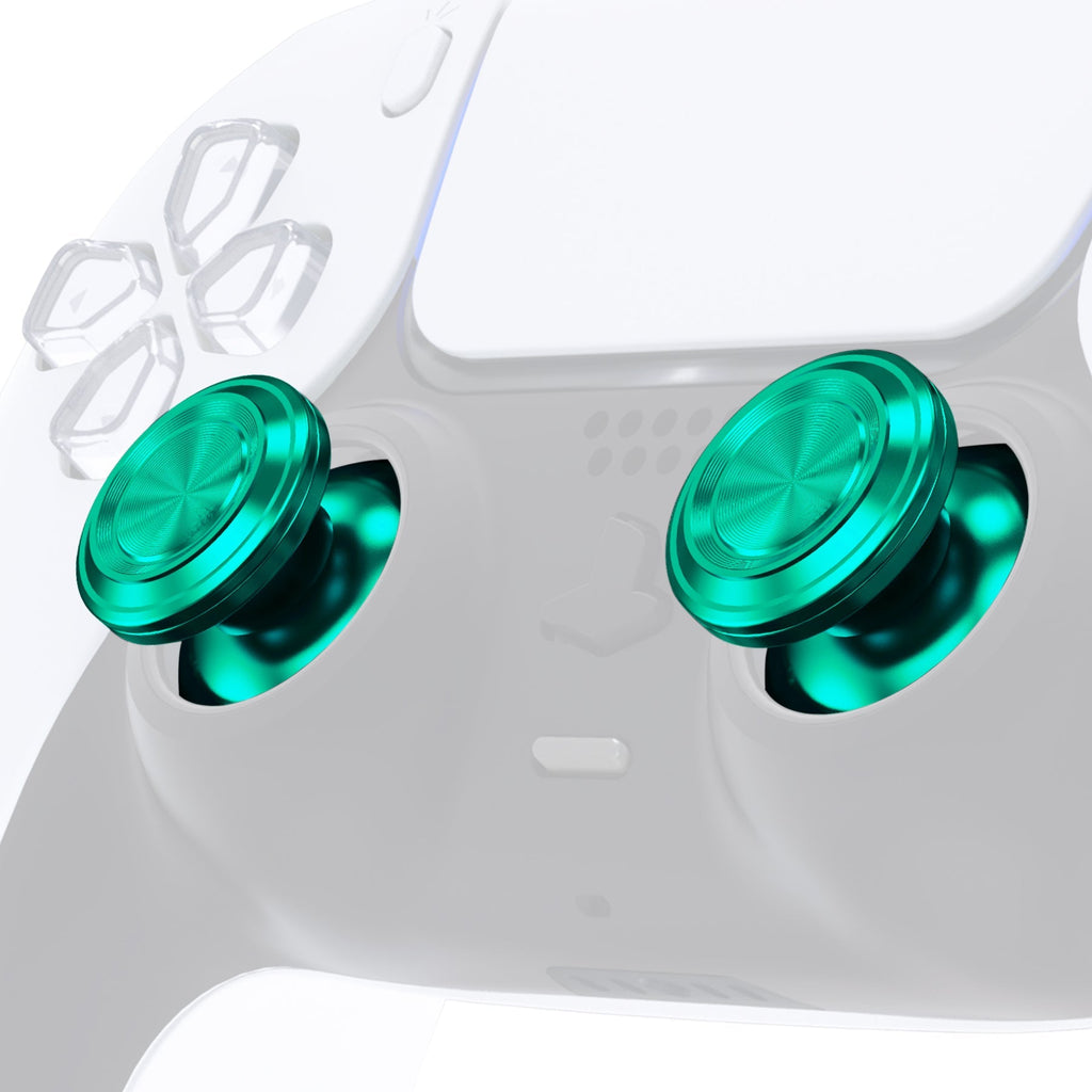 eXtremeRate Replacement Aluminum Metal Thumbsticks Compatible with PS5 & PS4 Controller - Green eXtremeRate