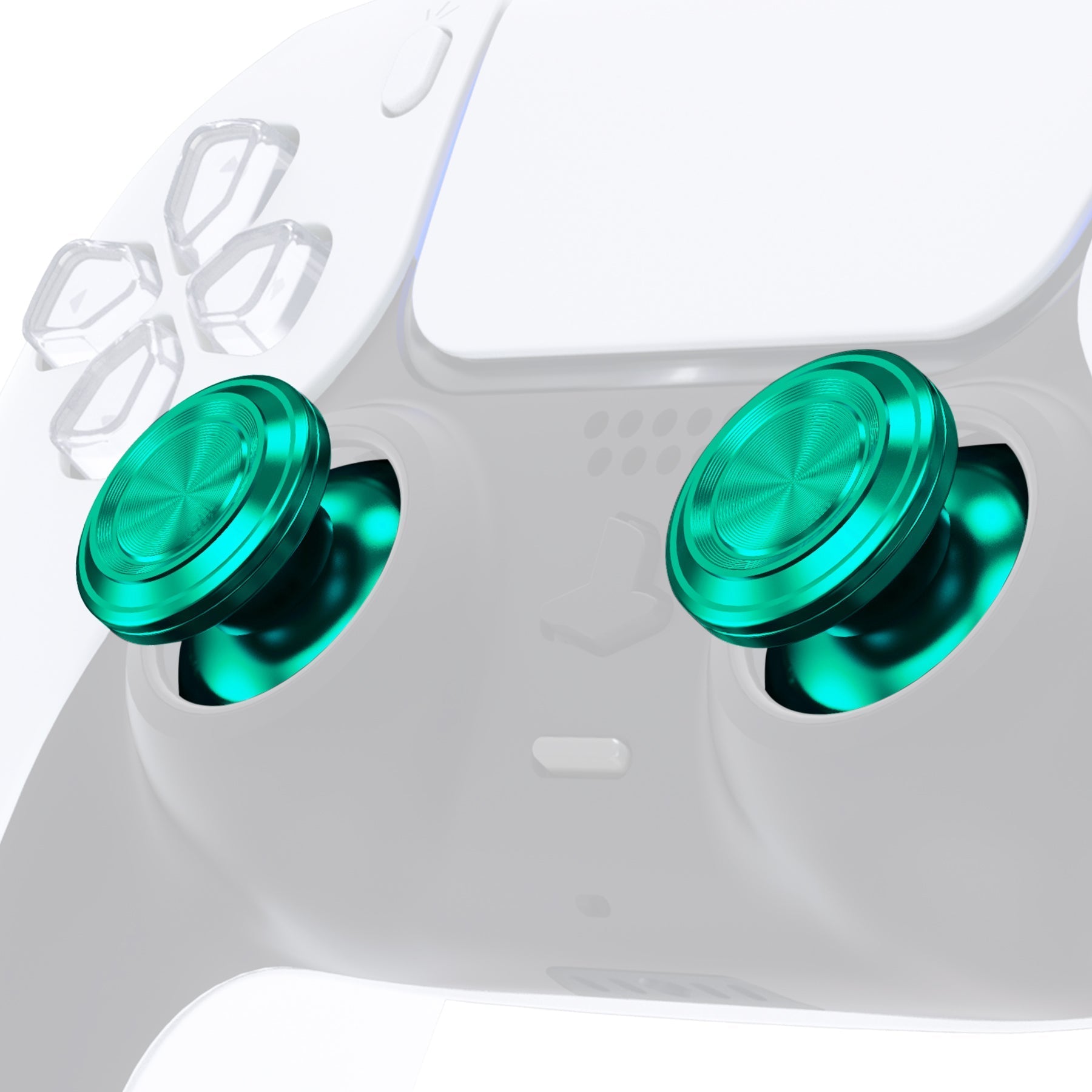 eXtremeRate Replacement Aluminum Metal Thumbsticks Compatible with PS5 & PS4 Controller - Green eXtremeRate