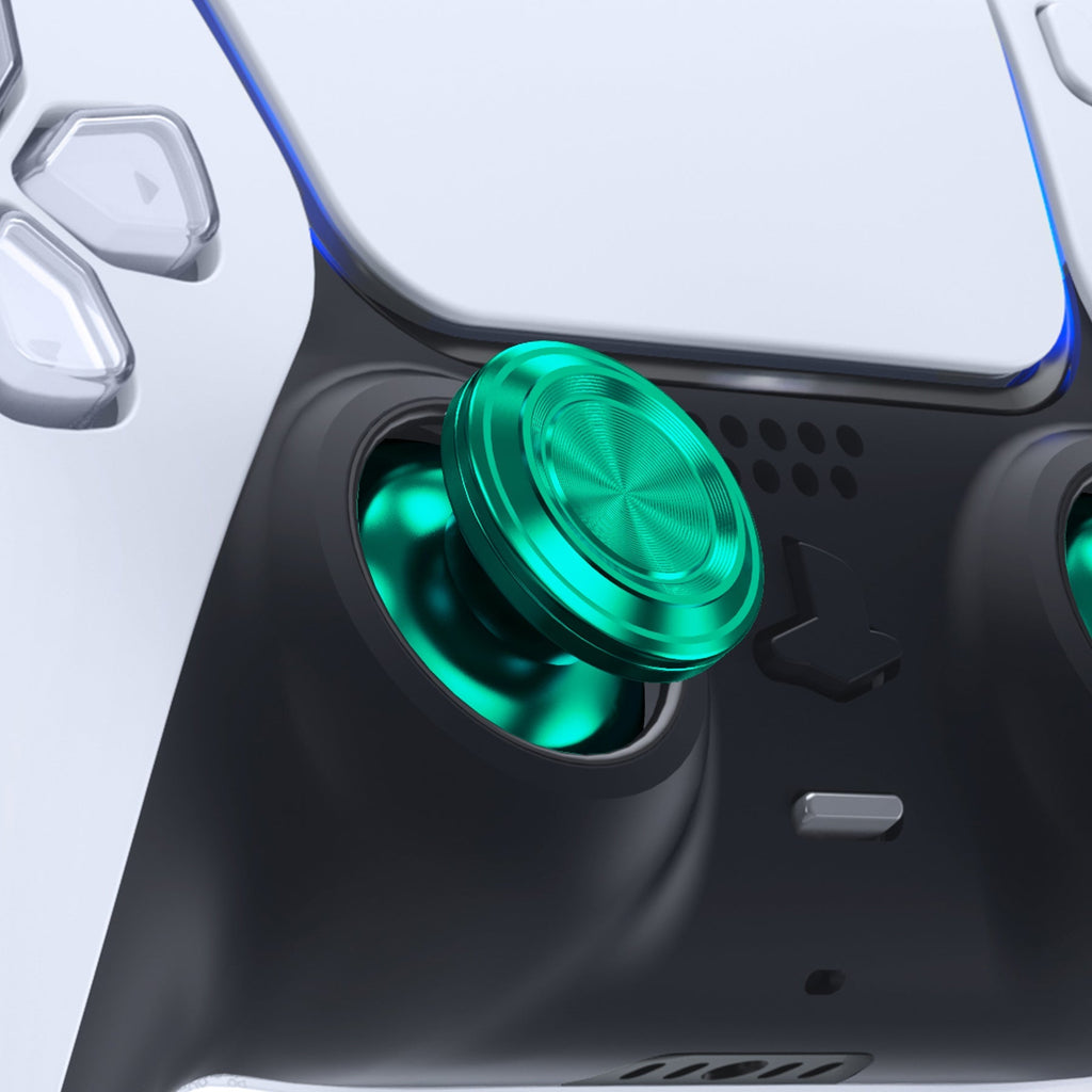 eXtremeRate Replacement Aluminum Metal Thumbsticks Compatible with PS5 & PS4 Controller - Green eXtremeRate