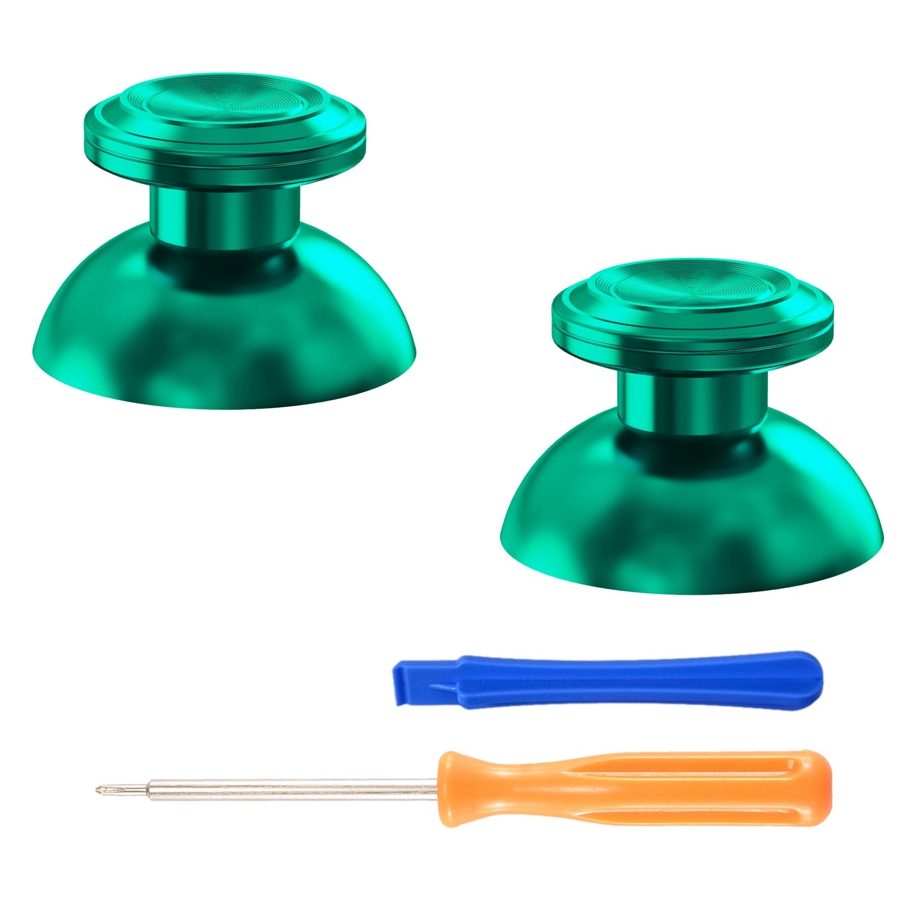 eXtremeRate Replacement Aluminum Metal Thumbsticks Compatible with PS5 & PS4 Controller - Green eXtremeRate