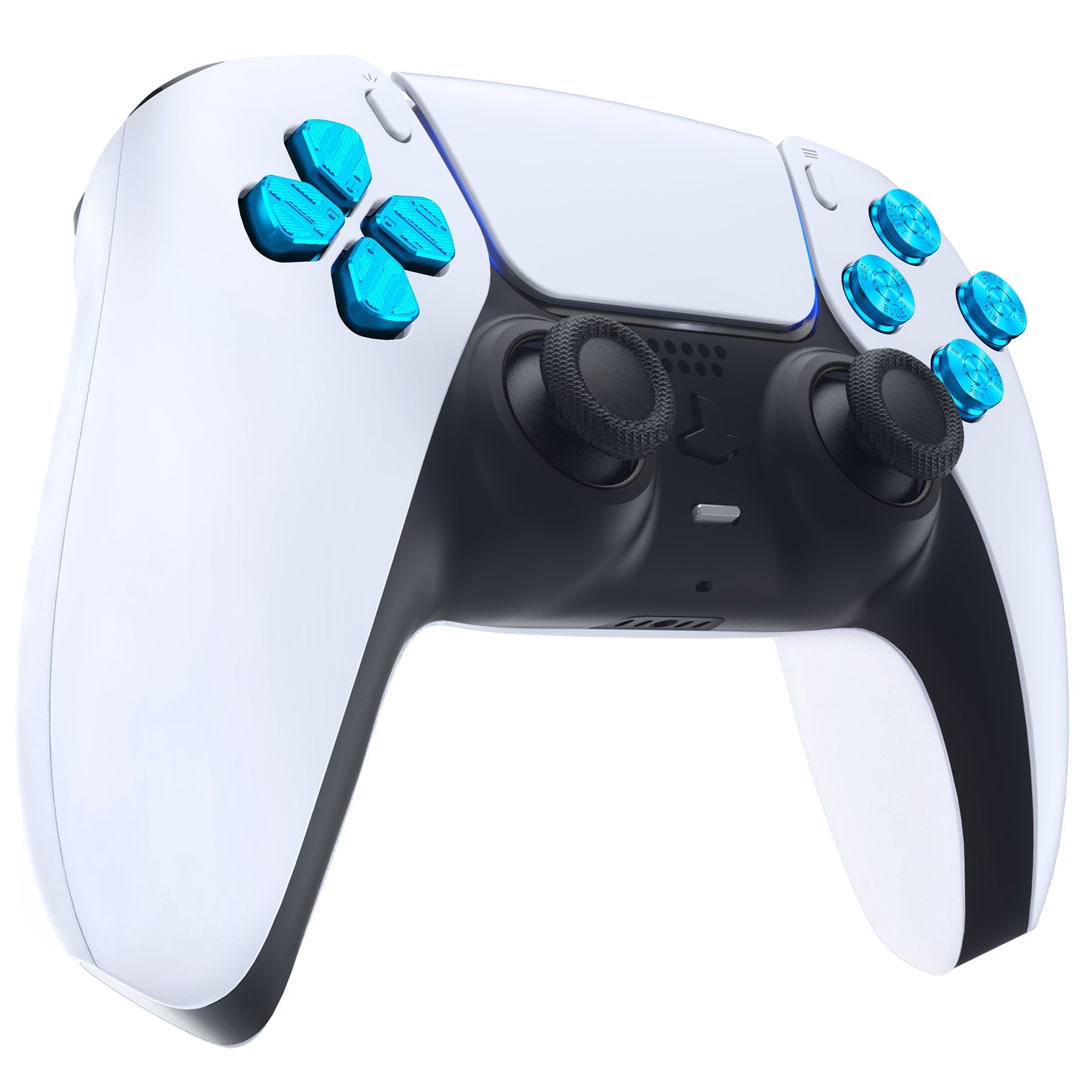 eXtremeRate Replacement Aluminum Metal Dpad ABXY Buttons for PS5 Controller - Blue eXtremeRate