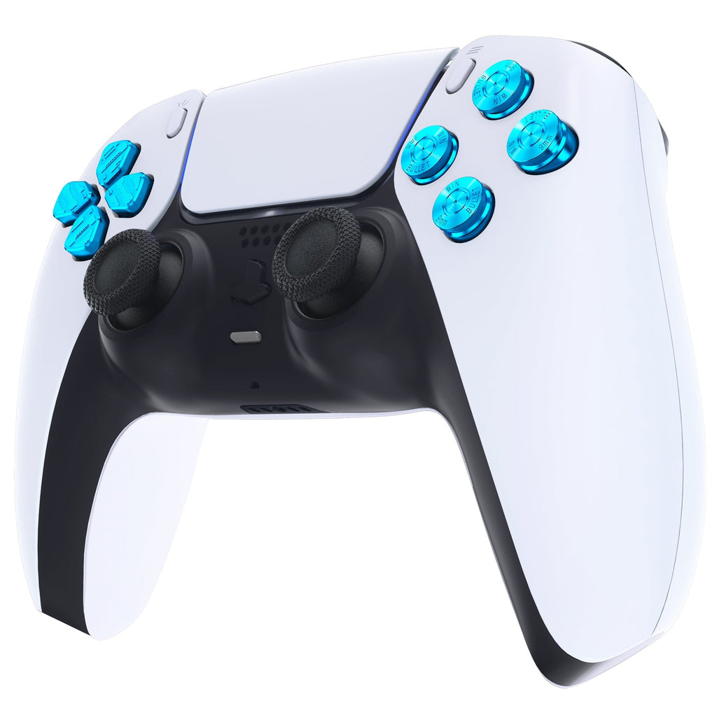 eXtremeRate Replacement Aluminum Metal Dpad ABXY Buttons for PS5 Controller - Blue eXtremeRate