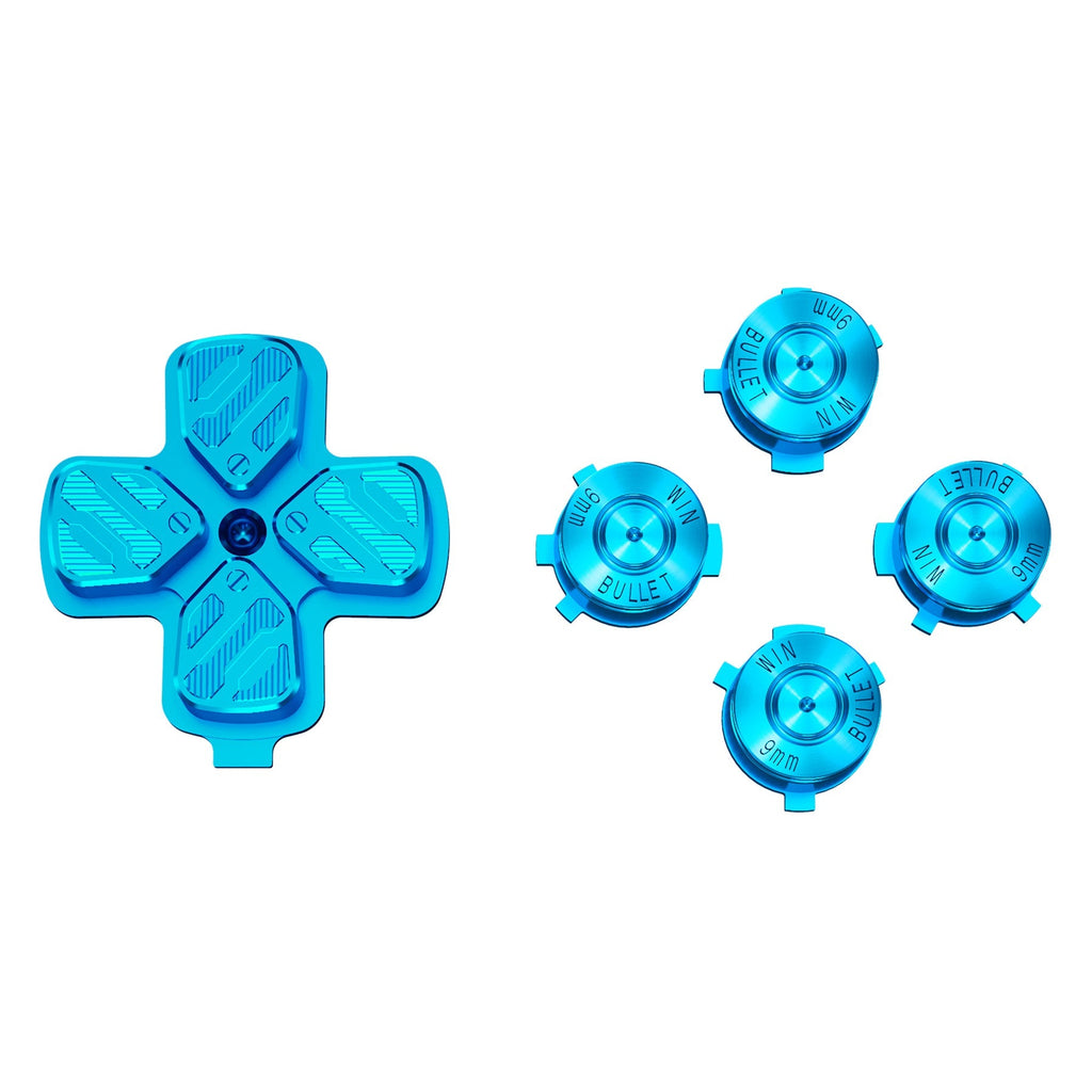 eXtremeRate Replacement Aluminum Metal Dpad ABXY Buttons for PS5 Controller - Blue eXtremeRate