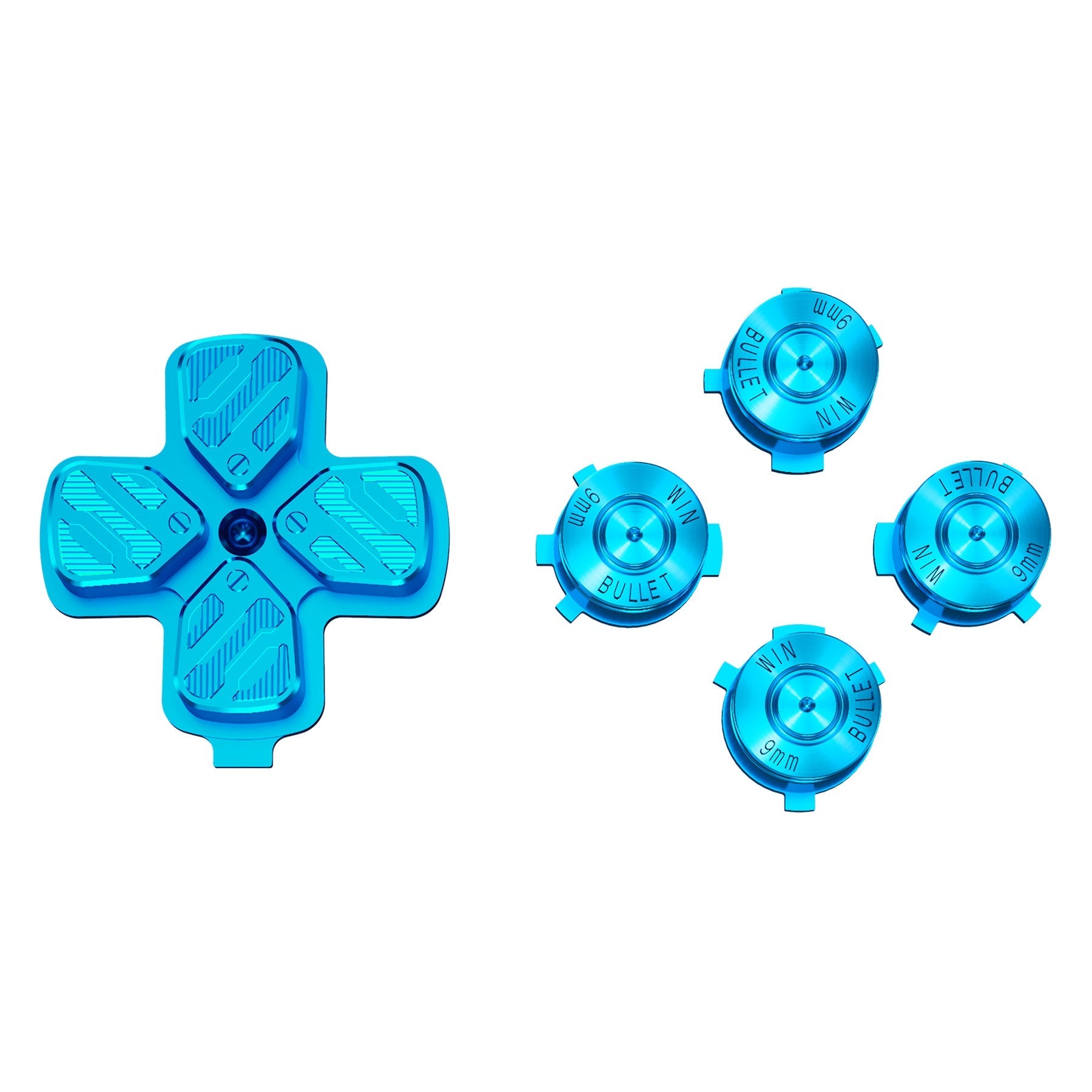 eXtremeRate Replacement Aluminum Metal Dpad ABXY Buttons for PS5 Controller - Blue eXtremeRate