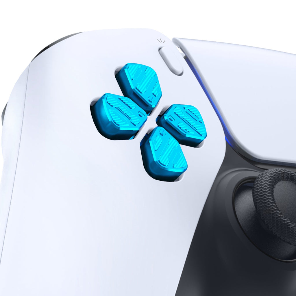 eXtremeRate Replacement Aluminum Metal Dpad ABXY Buttons for PS5 Controller - Blue eXtremeRate