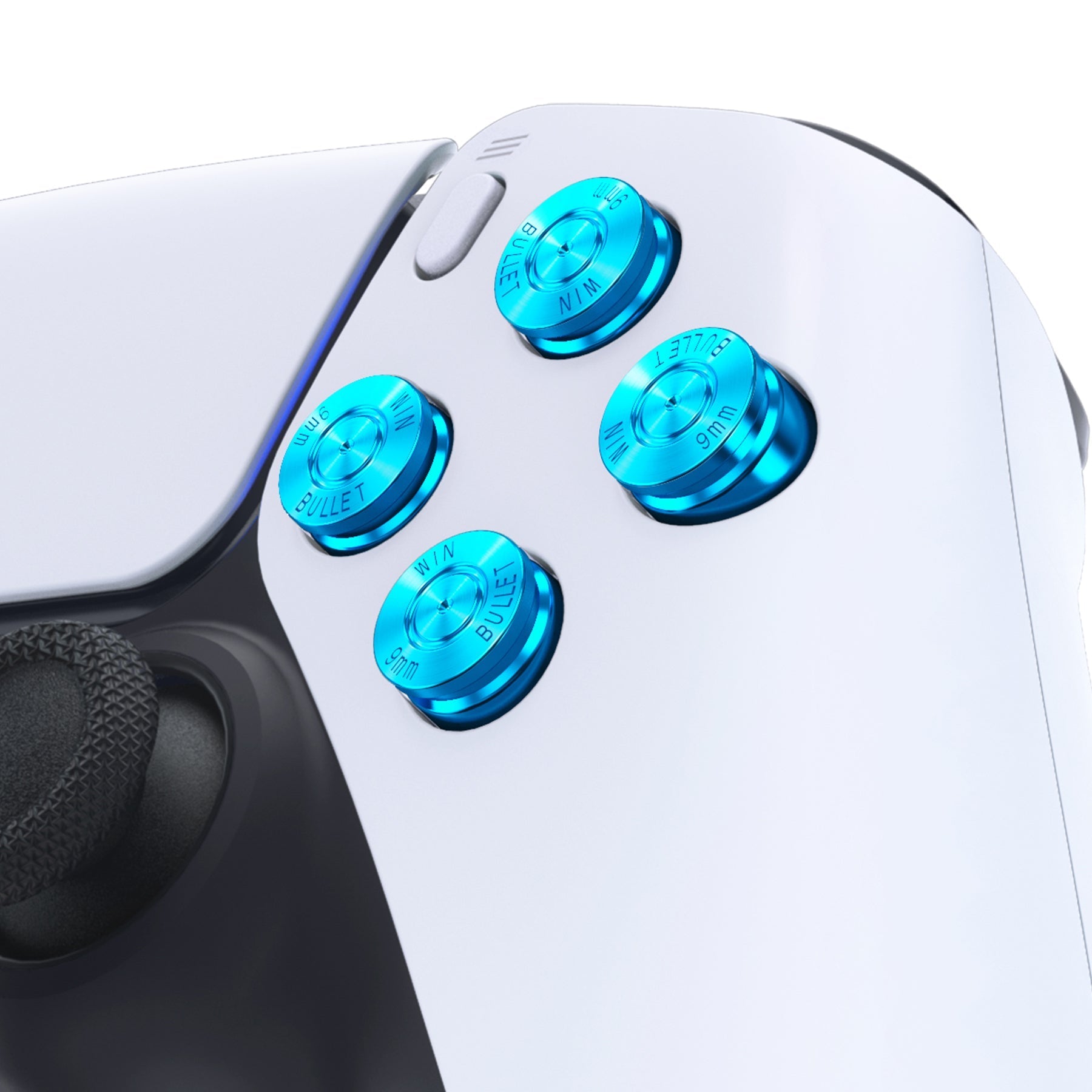 eXtremeRate Replacement Aluminum Metal Dpad ABXY Buttons for PS5 Controller - Blue eXtremeRate