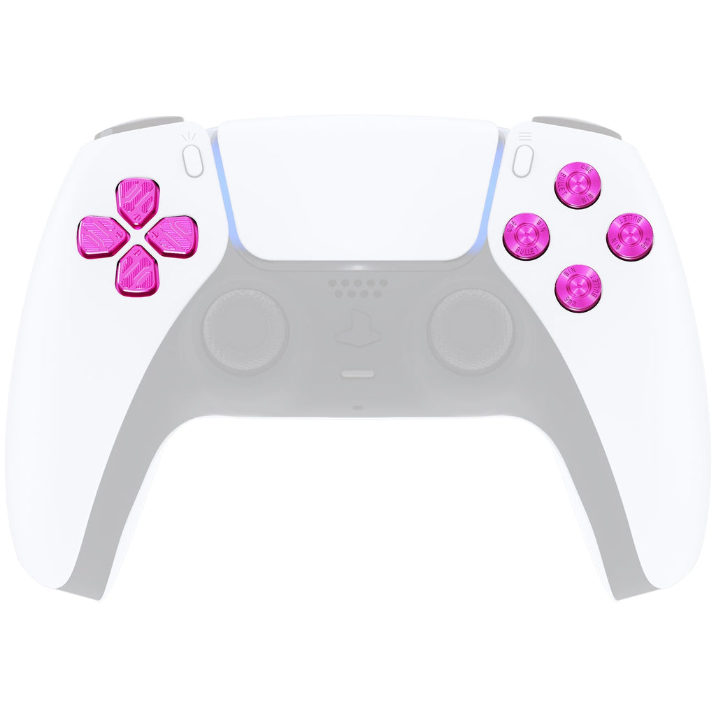 eXtremeRate Replacement Aluminum Metal Dpad ABXY Buttons for PS5 Controller - Purple eXtremeRate